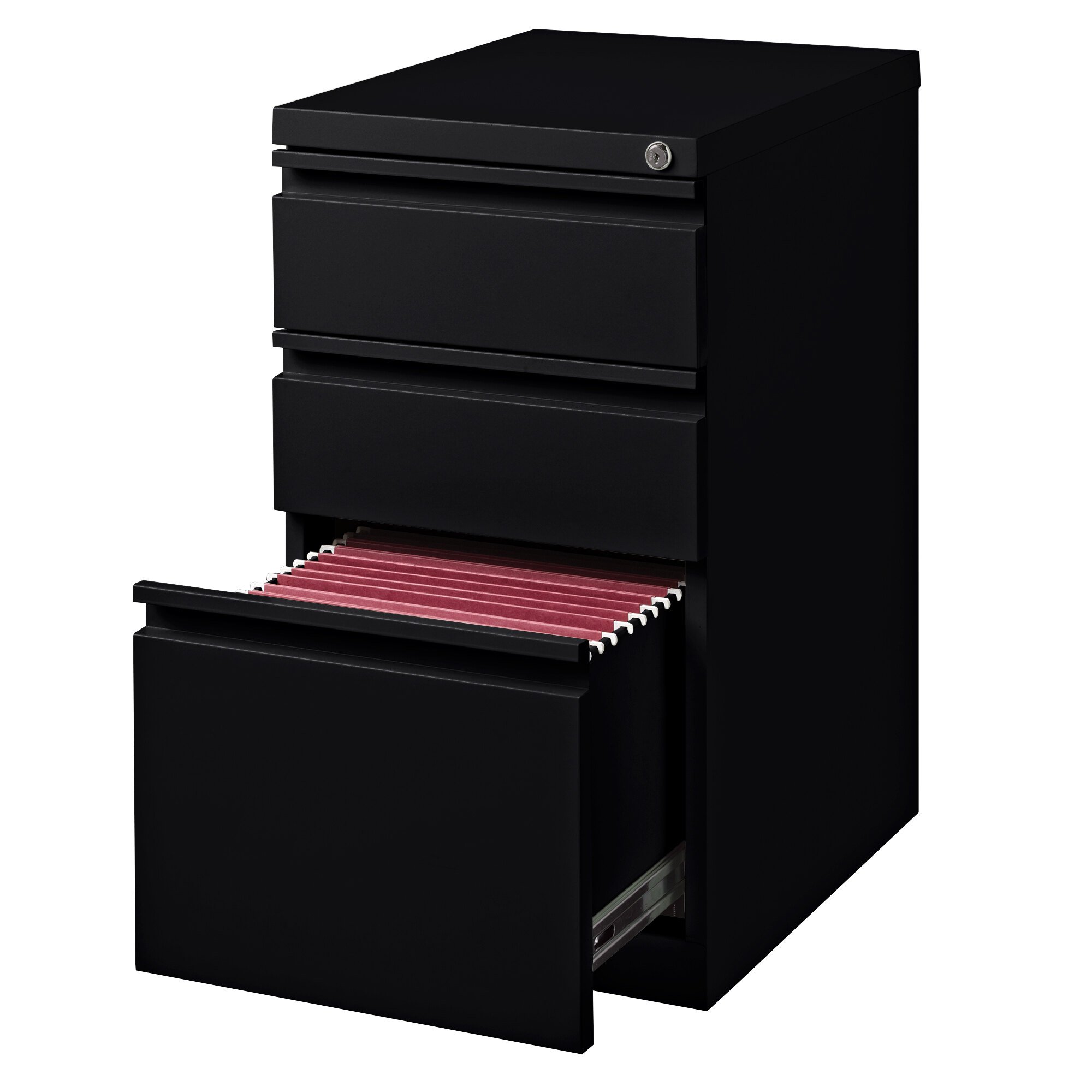 Hirsh Industries 18575 Black Mobile Pedestal Letter File with 2