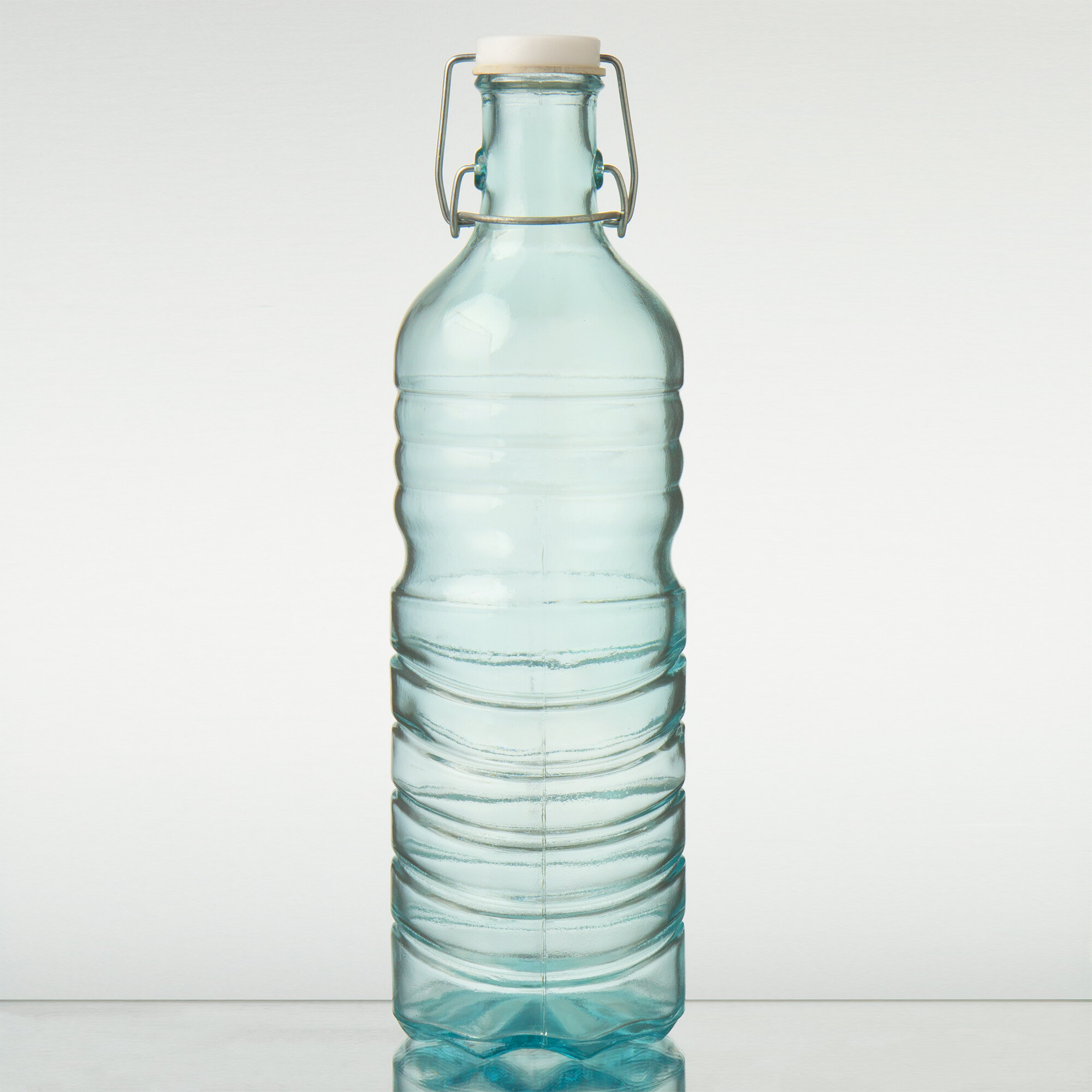 Tablecraft Authentic 6632 1.5 Liter Recycled Green Glass Water Bottle