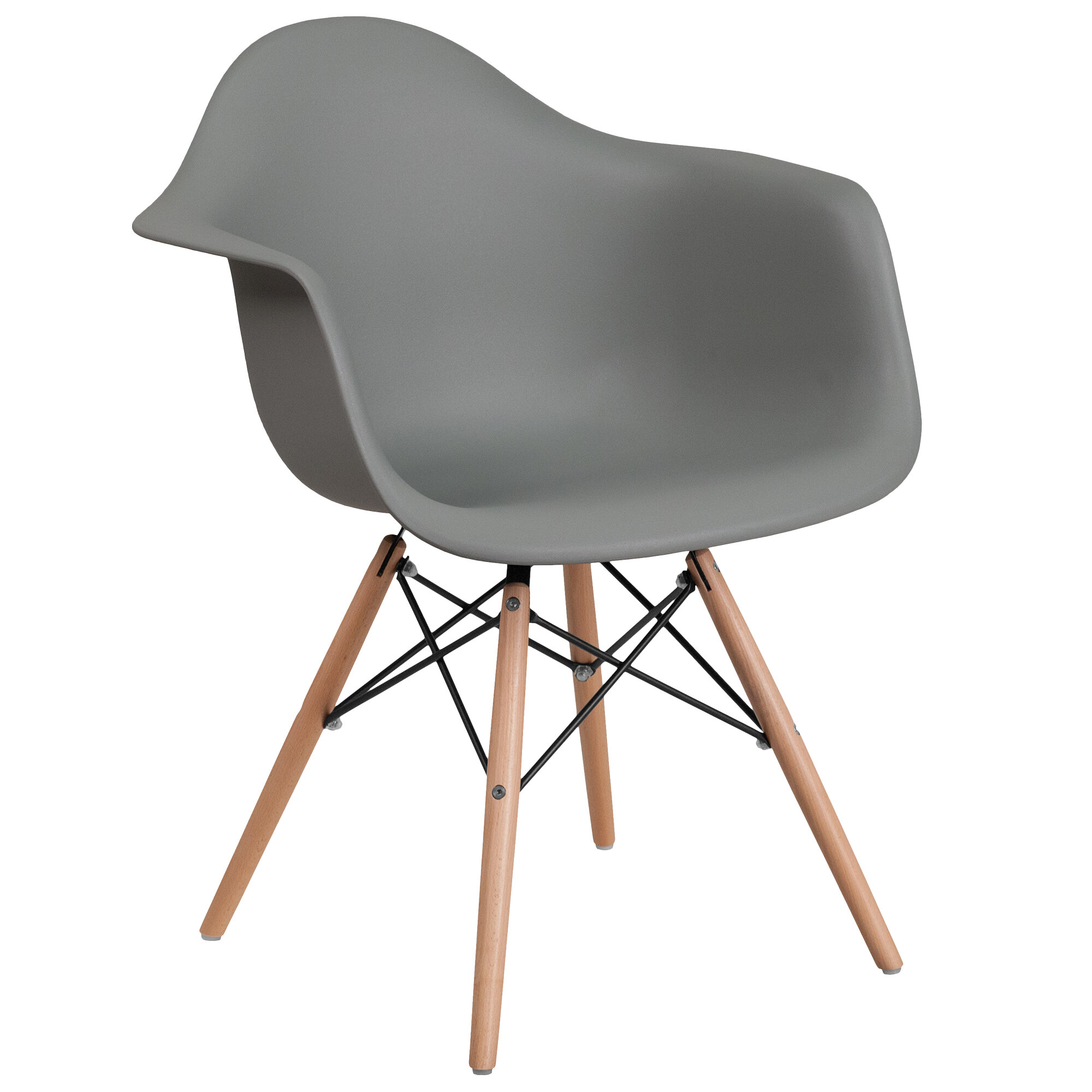 Flash Furniture FH132DPPGYGG Alonza Gray Plastic Chair with Wood Base