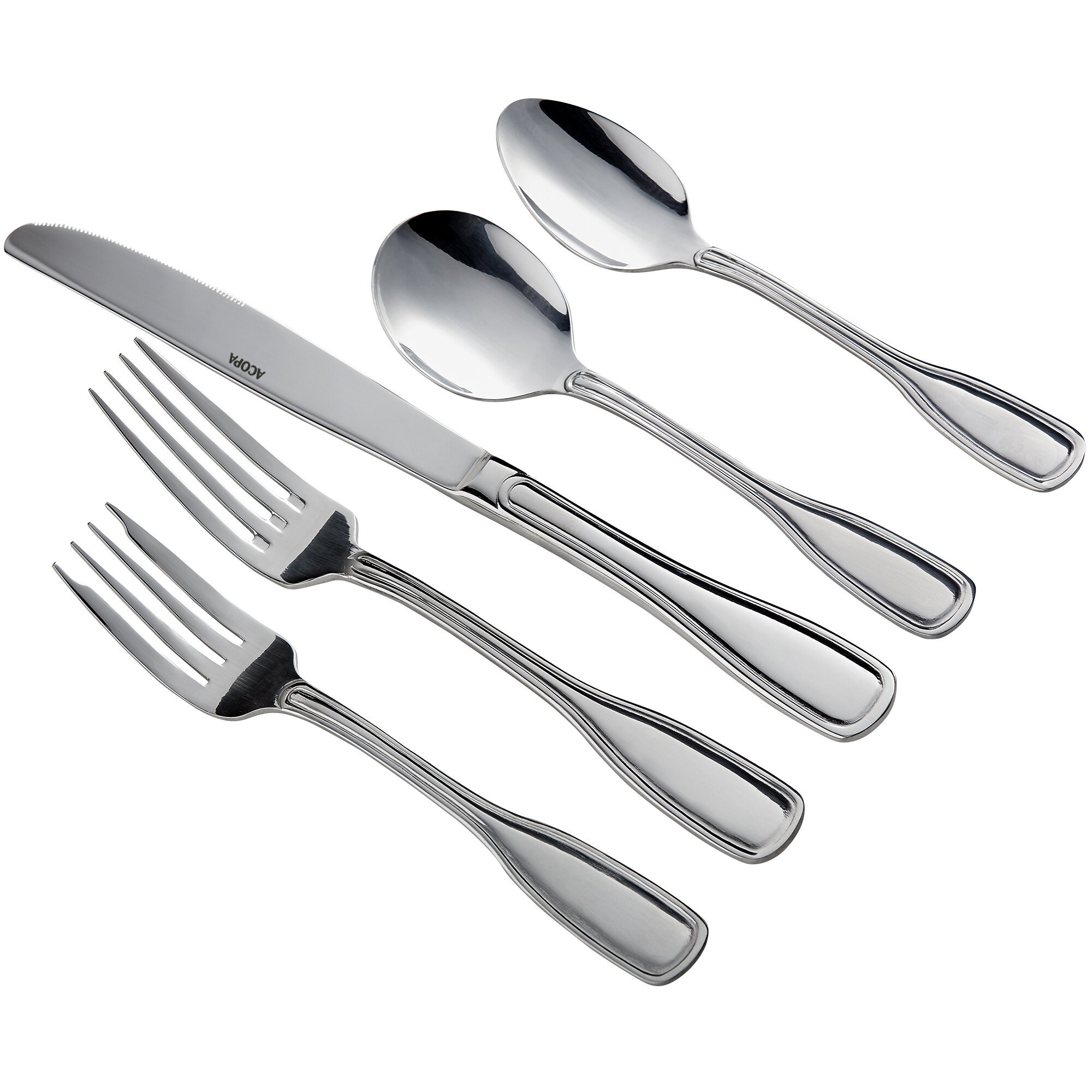 Acopa Scottdale 18/8 Stainless Steel Extra Heavy Weight Flatware Set