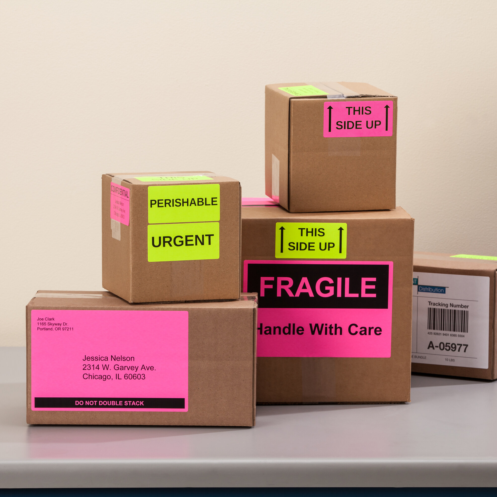 Avery 05933 8 1/2" x 11" High Visibility Assorted Neon Color Shipping ...