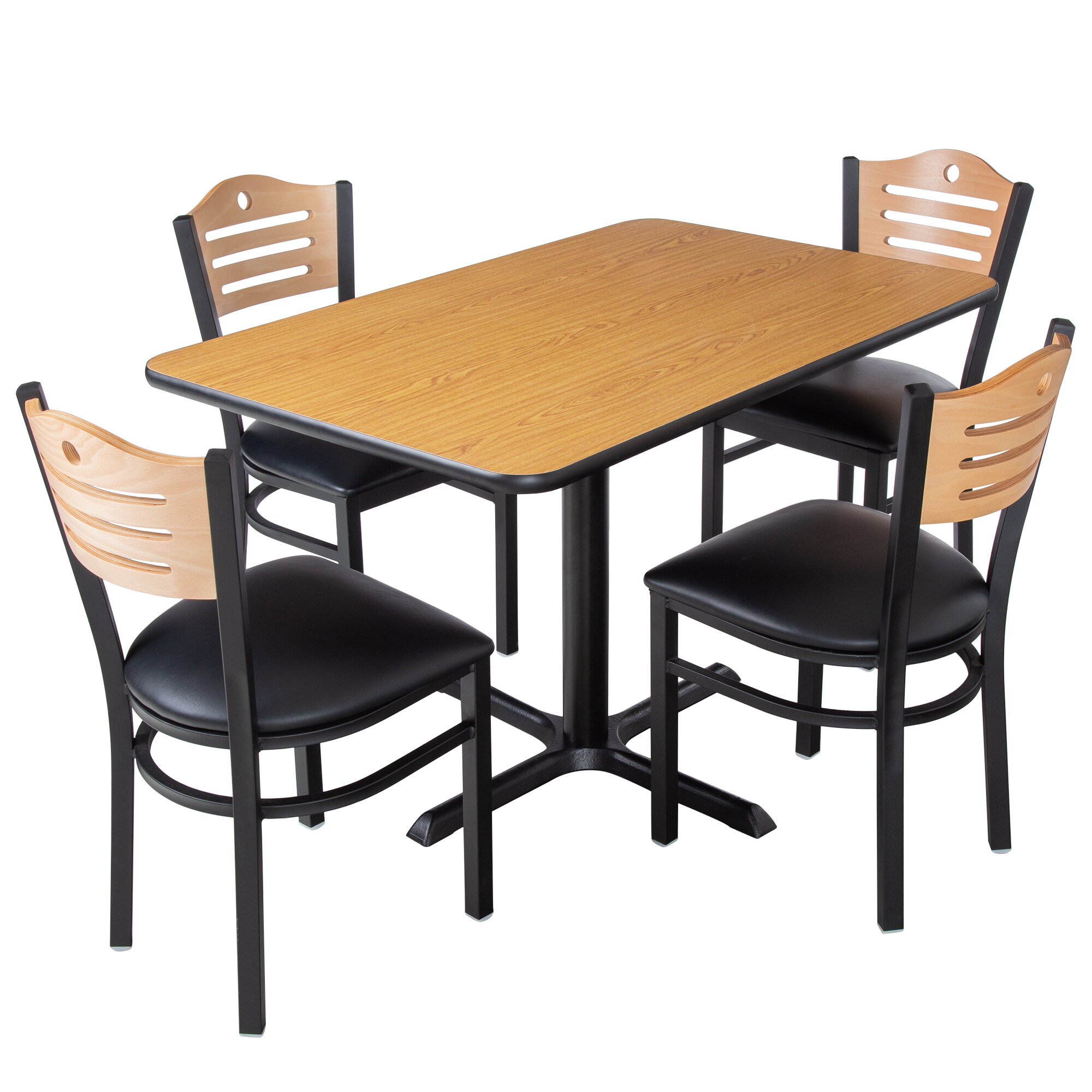 Lancaster Table & Seating 30" x 48" Reversible Walnut / Oak Standard