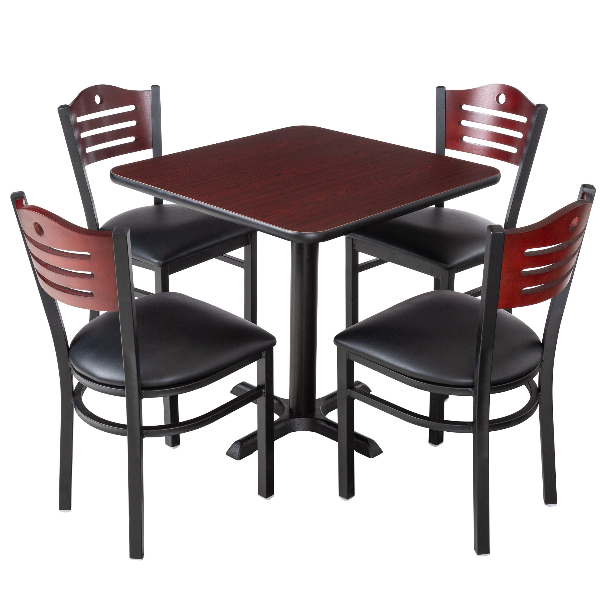 Lancaster Table & Seating 30" x 30" Reversible Cherry / Black Standard