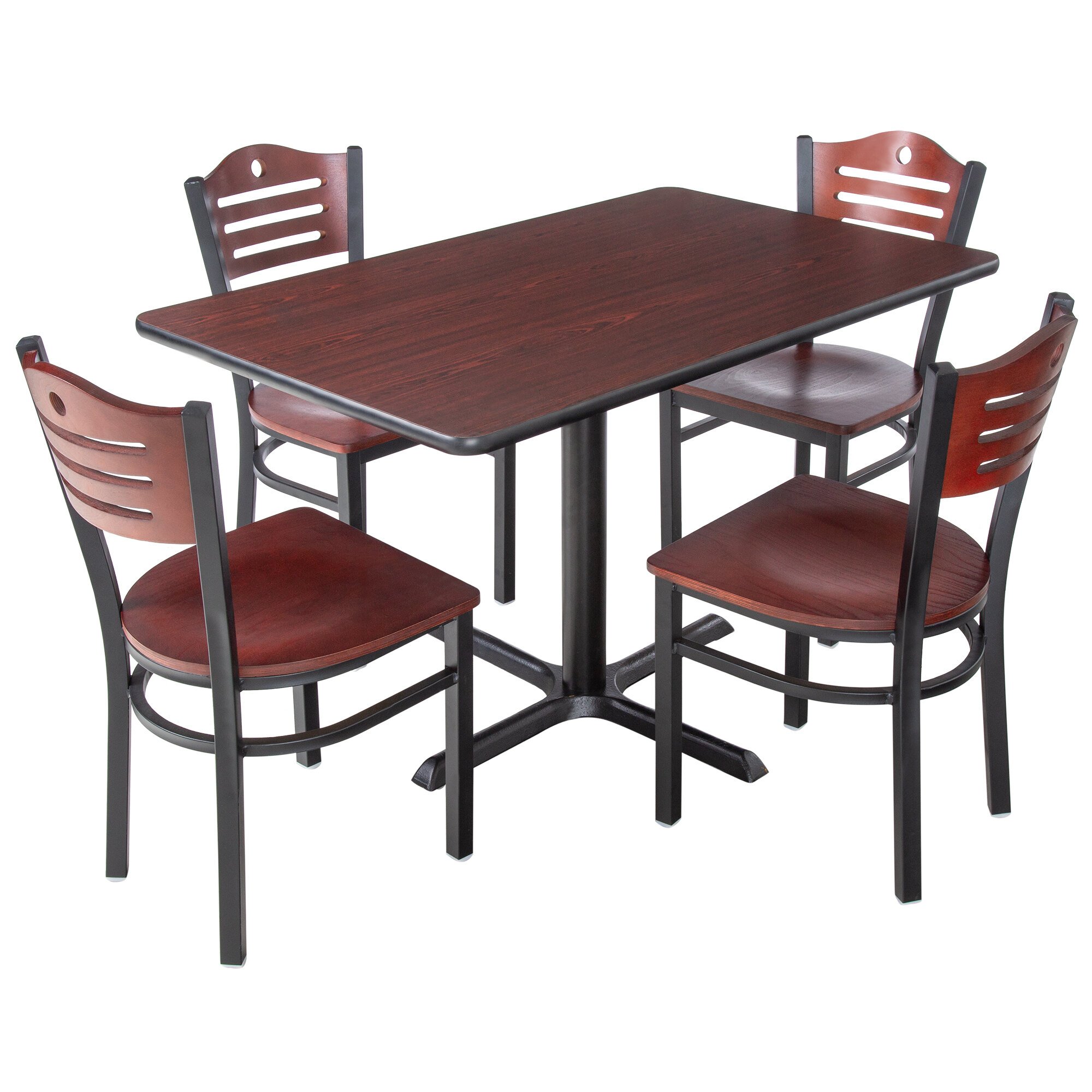Lancaster Table & Seating 30" x 48" Reversible Cherry / Black Standard