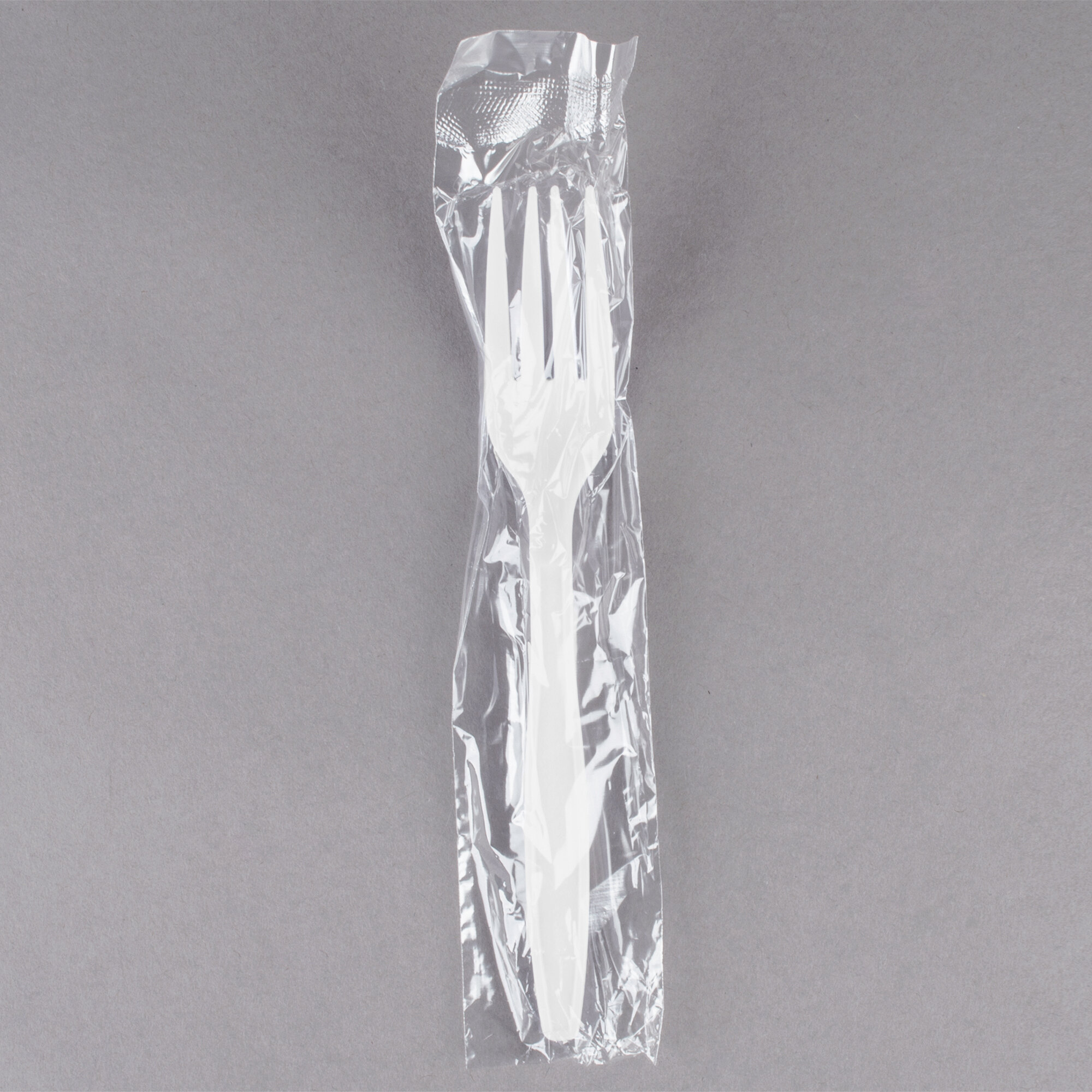 Visions Individually Wrapped White Heavy Weight Plastic Fork 1000/Case