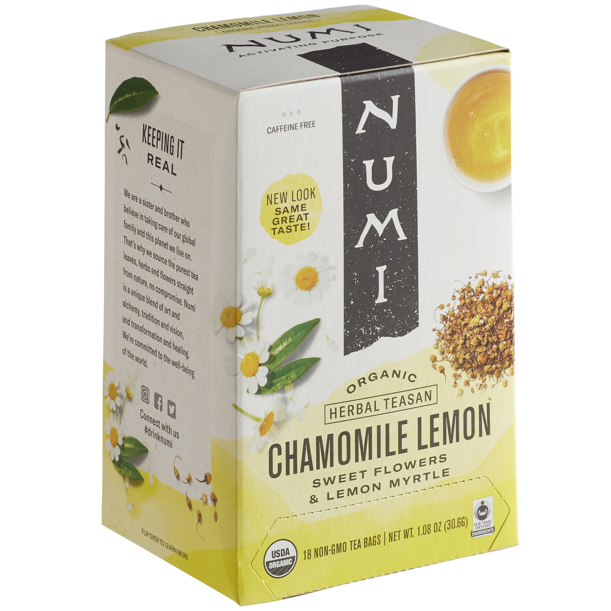 Numi Chamomile Lemon Tea | Numi Organic Chamomile Lemon Tea Bags - 18/Box