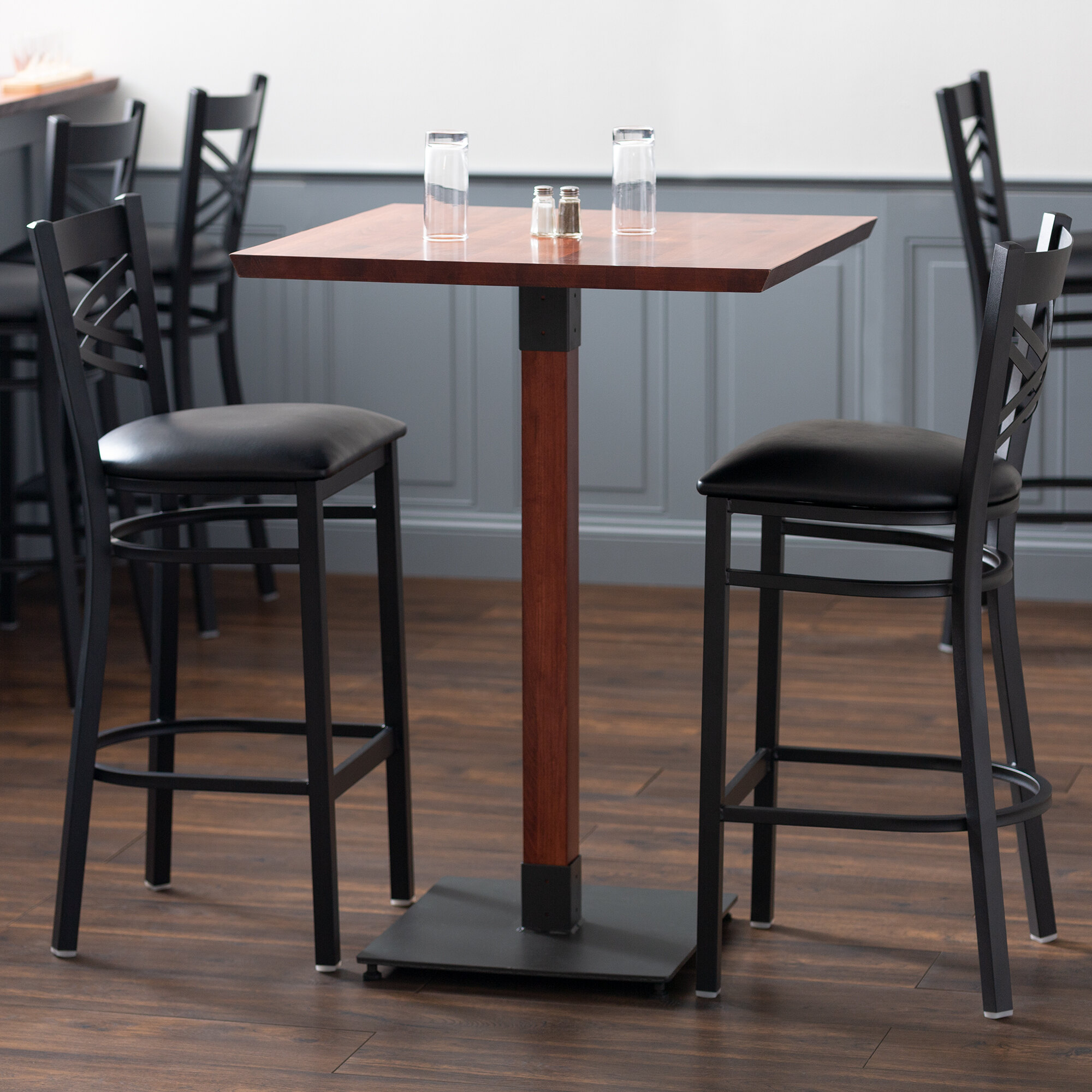 Lancaster Table & Seating 30" Square Solid Wood Live Edge Bar Height