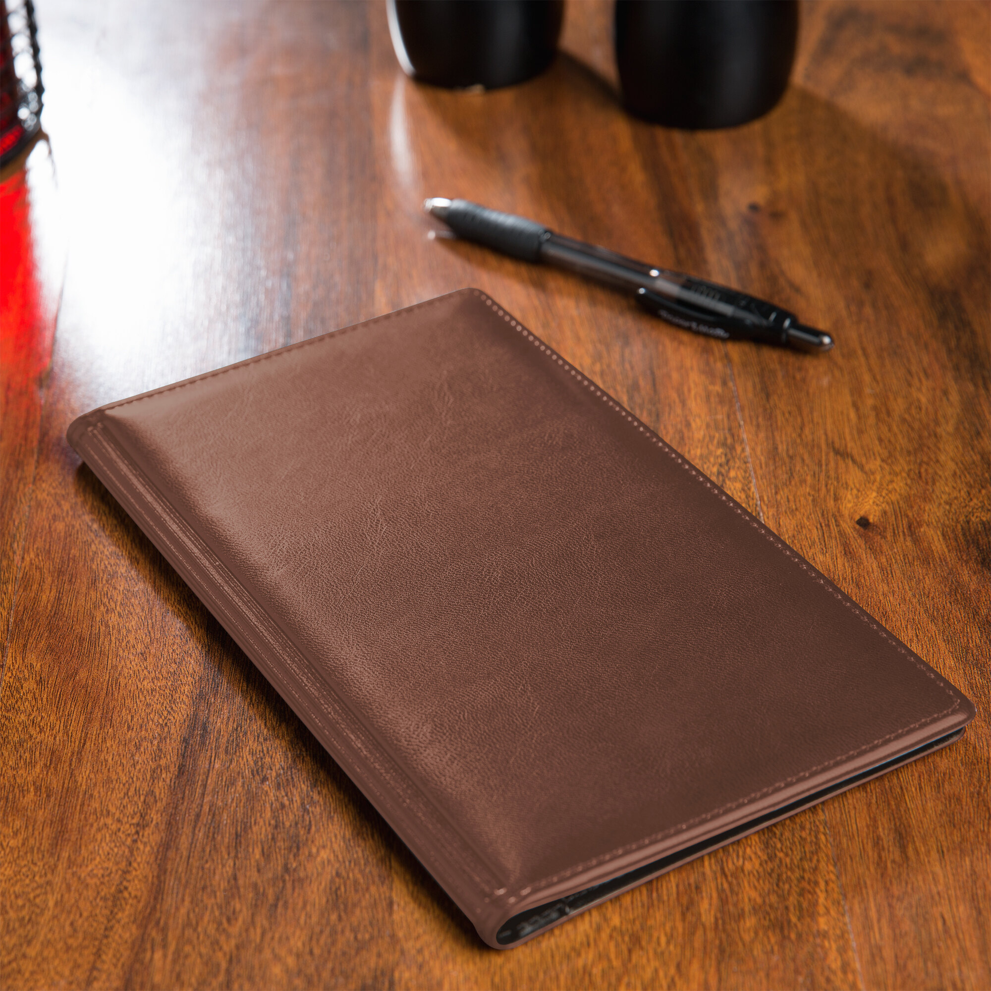 5" x 9" Brown Vinyl Guest Check Presenter / Server Book