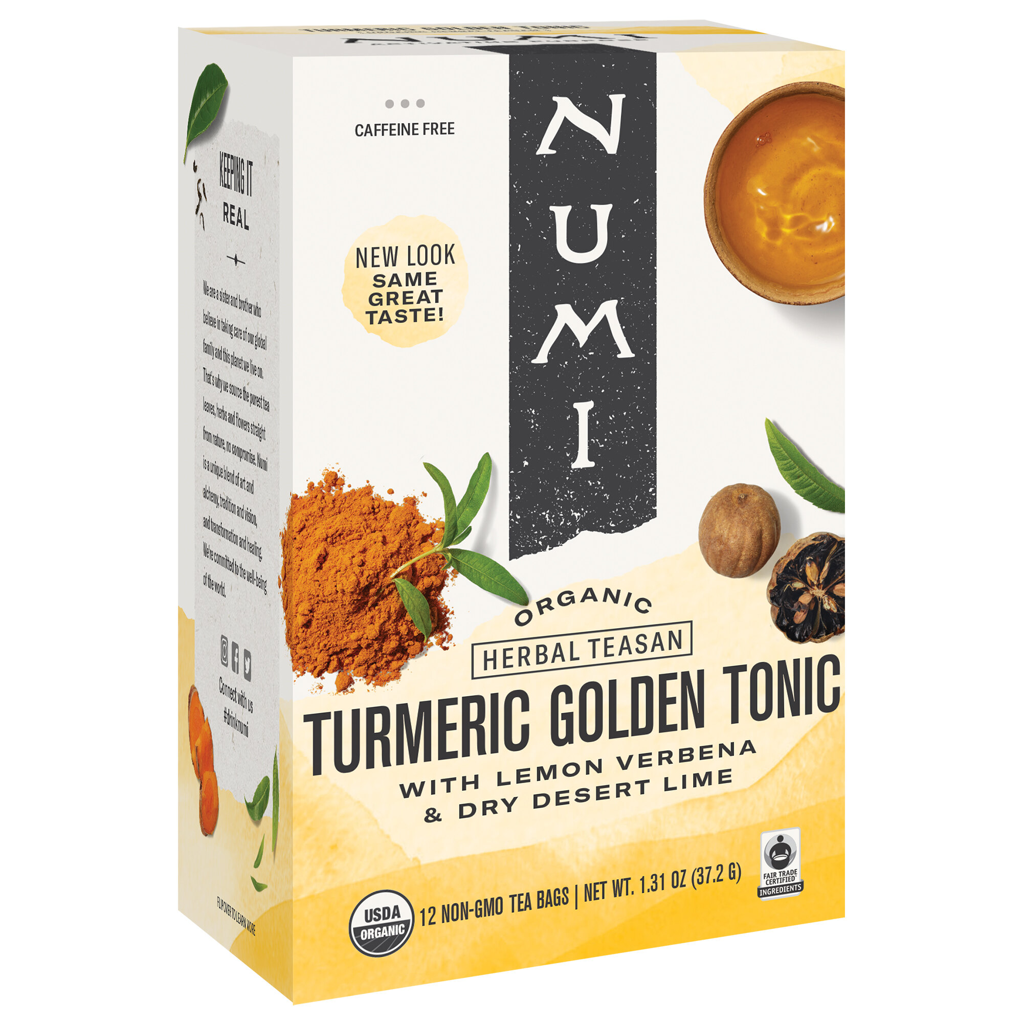 Numi Organic Golden Tonic Turmeric Tea Bags 12/Box