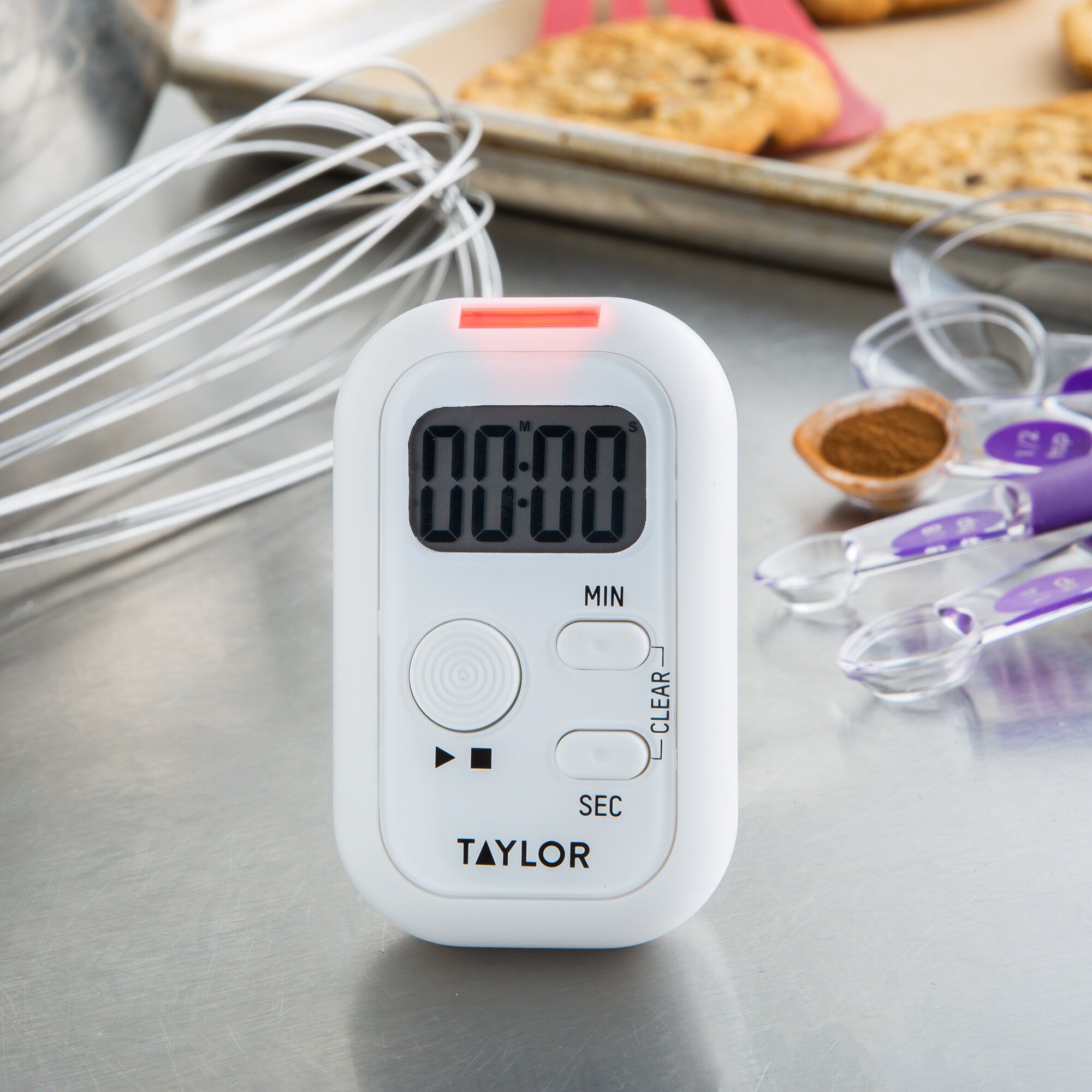 Taylor 5879 Digital 100 Minute Kitchen Timer with Flashing Light and ...