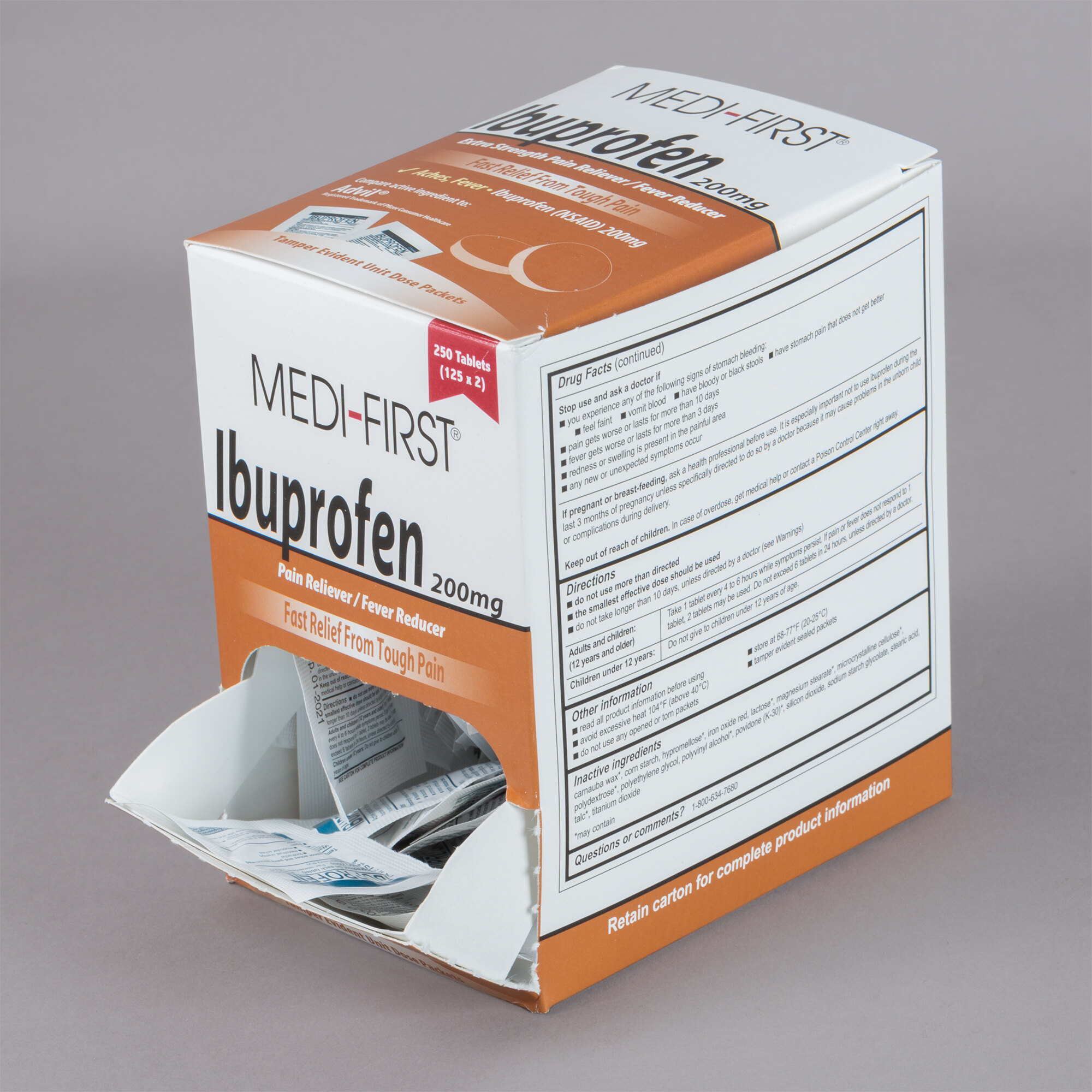 MediFirst 80848 Ibuprofen Tablets 250/Box