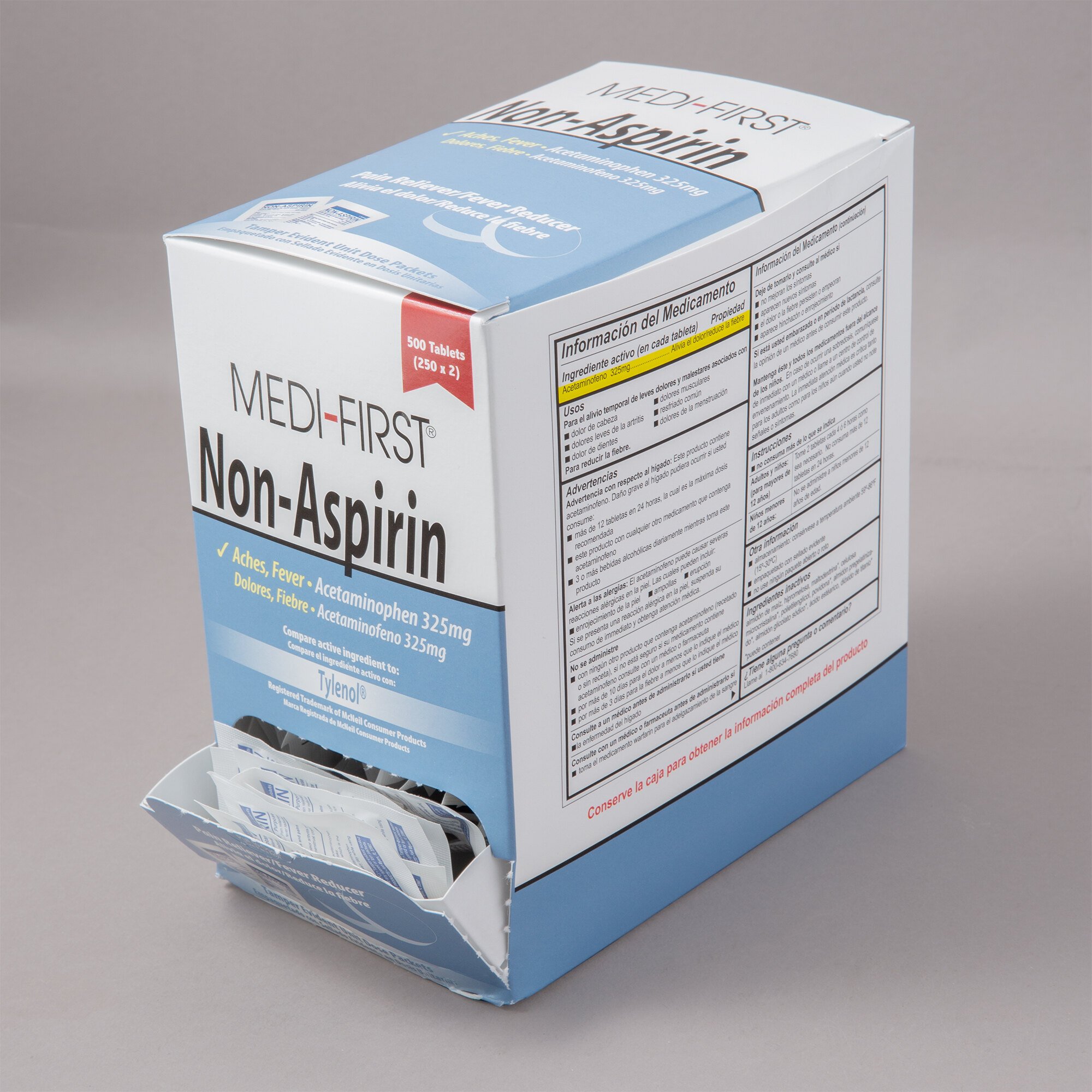 MediFirst 80313 NonAspirin Acetaminophen Tablets 500/Box