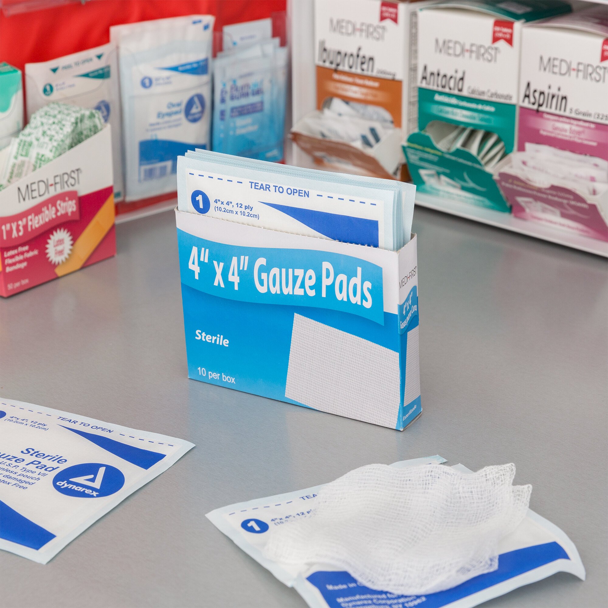 MediFirst 62012 4" x 4" Sterile Gauze Pad 10/Box