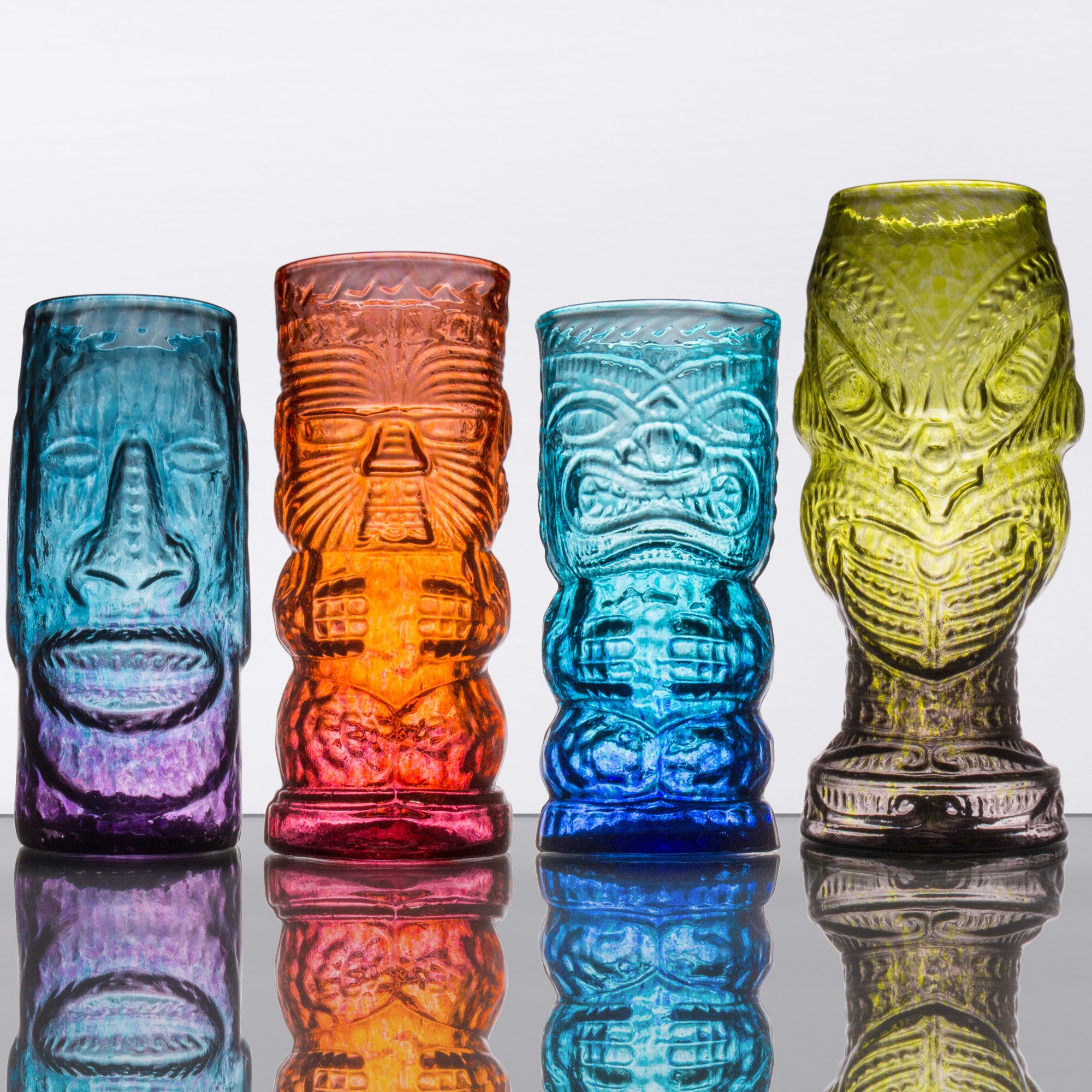 Tropical Tiki Glass Mixed Set - 4/Case