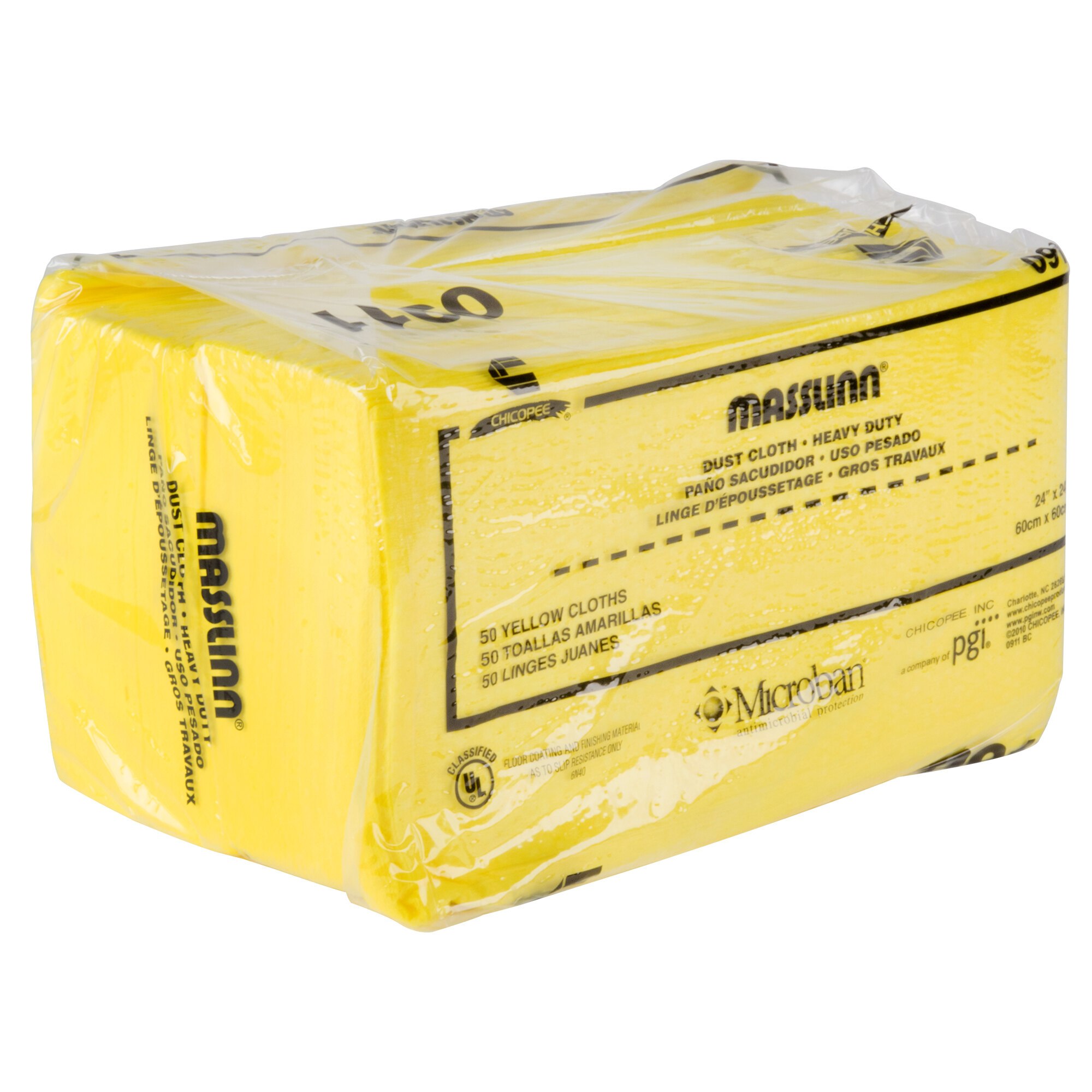 Chicopee 0911 Masslinn 24" x 24" Yellow HeavyDuty Dusting Cloth 100/Case