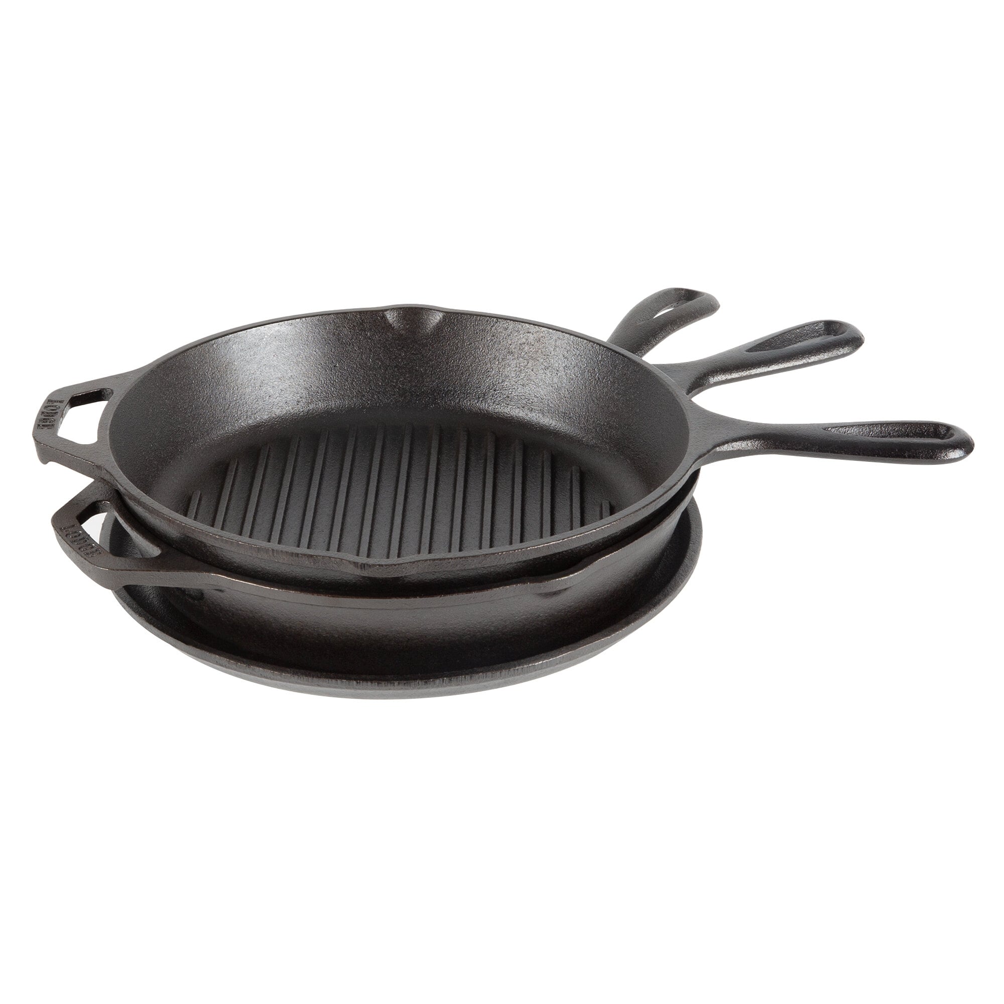 Lodge 7Piece Essential PreSeasoned Cast Iron Skillet Set Includes 10 1/4" Skillet, 10 1/4