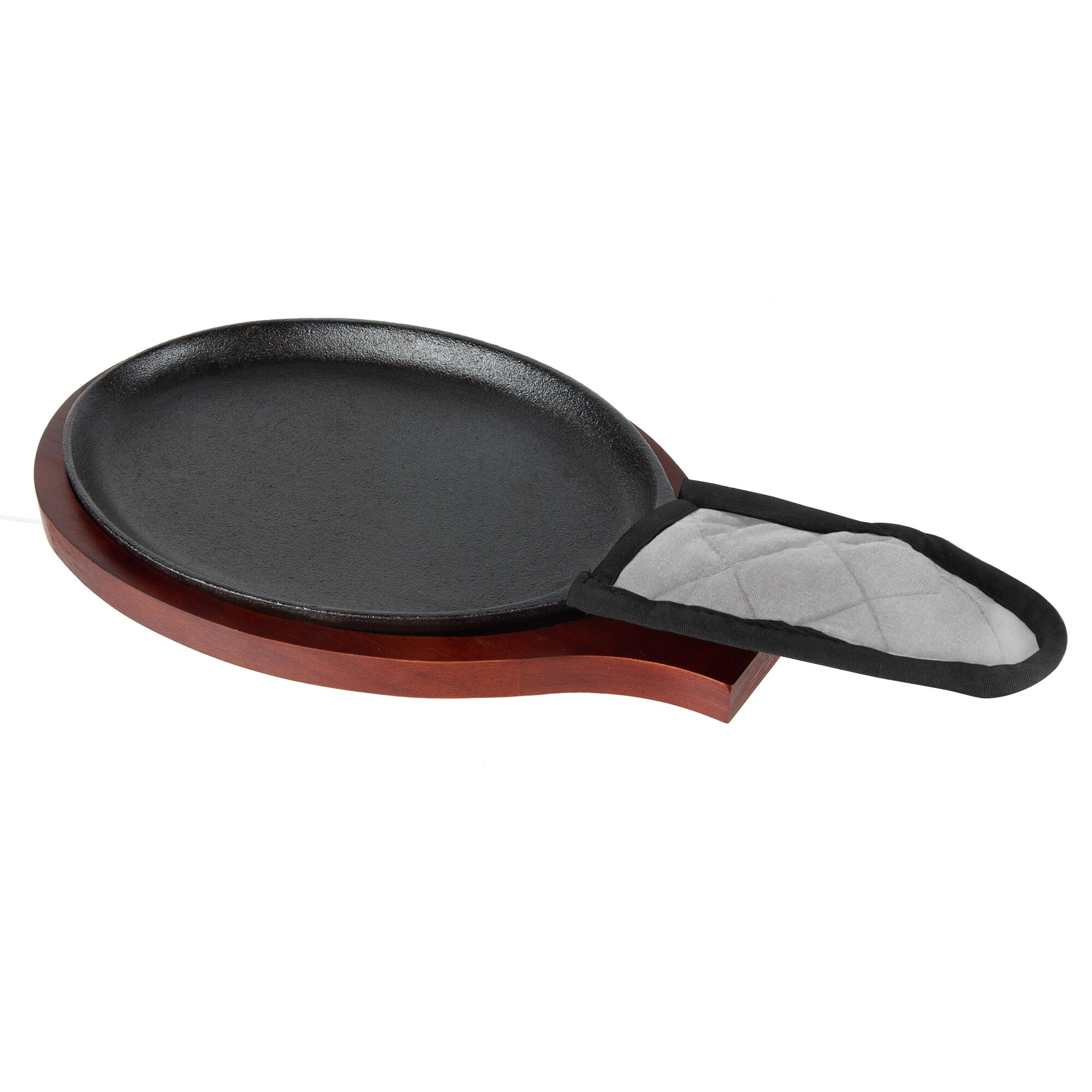 Valor 9 1/4" x 7" Oval PreSeasoned Cast Iron Fajita Skillet with