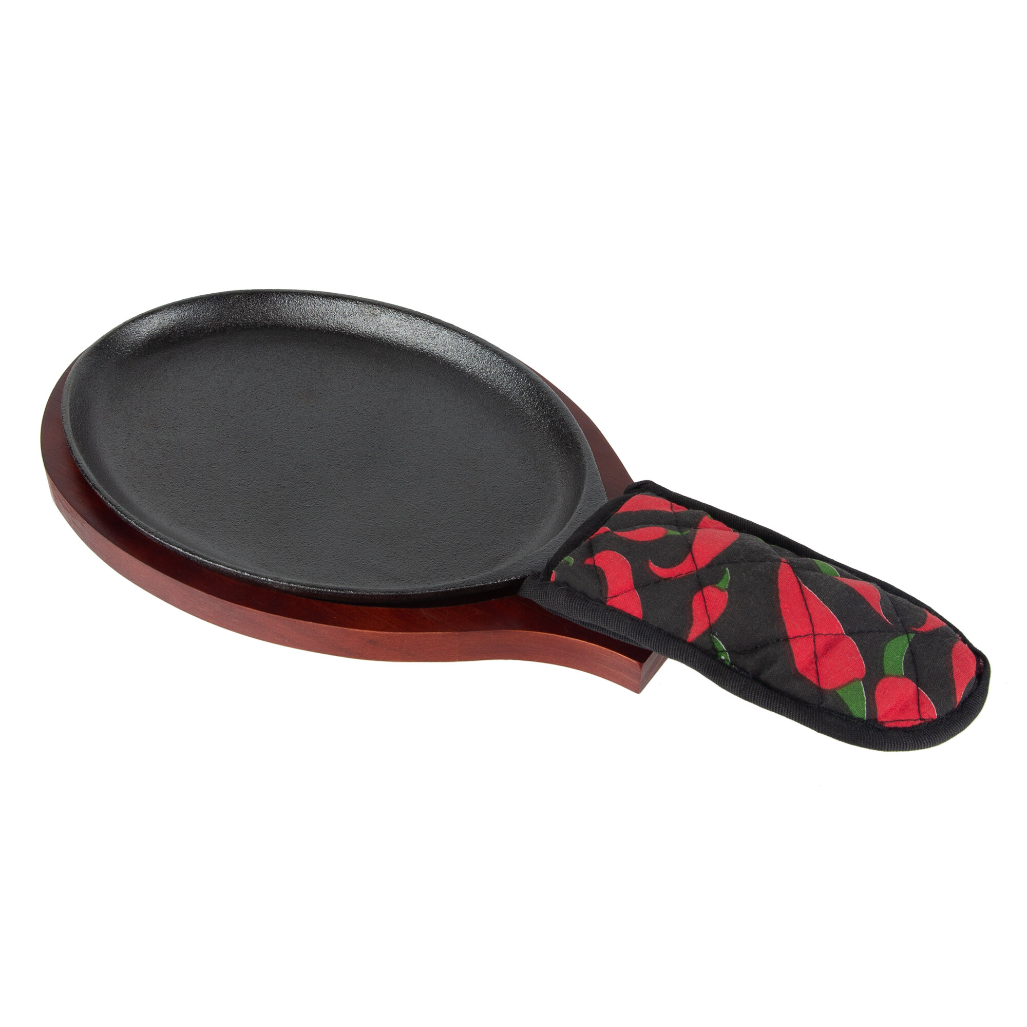 Valor 9 1/4" x 7" Oval PreSeasoned Cast Iron Fajita Skillet with