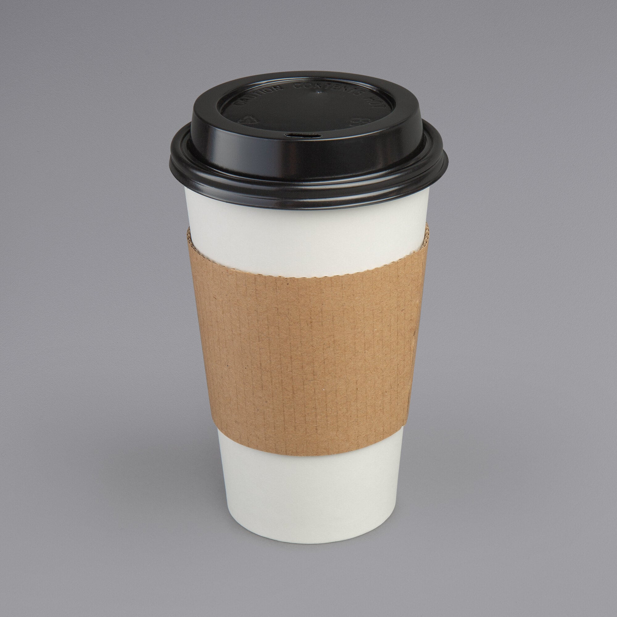 White 16 oz. Paper Hot Cup, Lid, and Sleeve Combo Kit 50/Pack