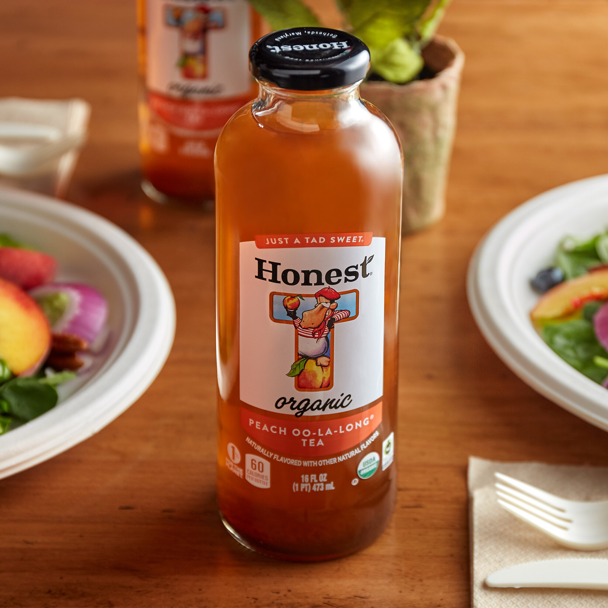 Honest Tea 16 fl. oz. Organic Peach OoLaLong Herbal Iced Tea 12/Case