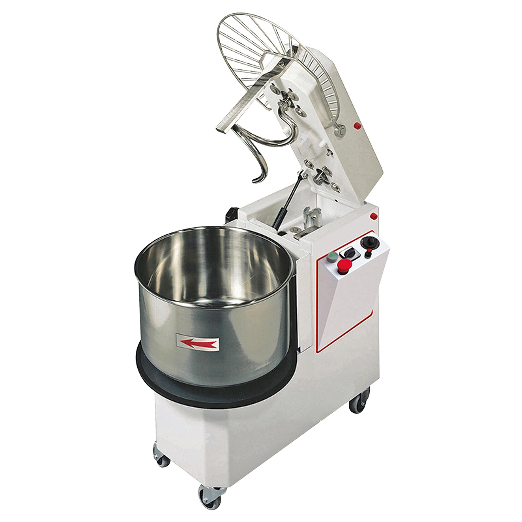 97 lb. Heavy Duty Spiral Dough Mixer with Raising Head and Removable ...