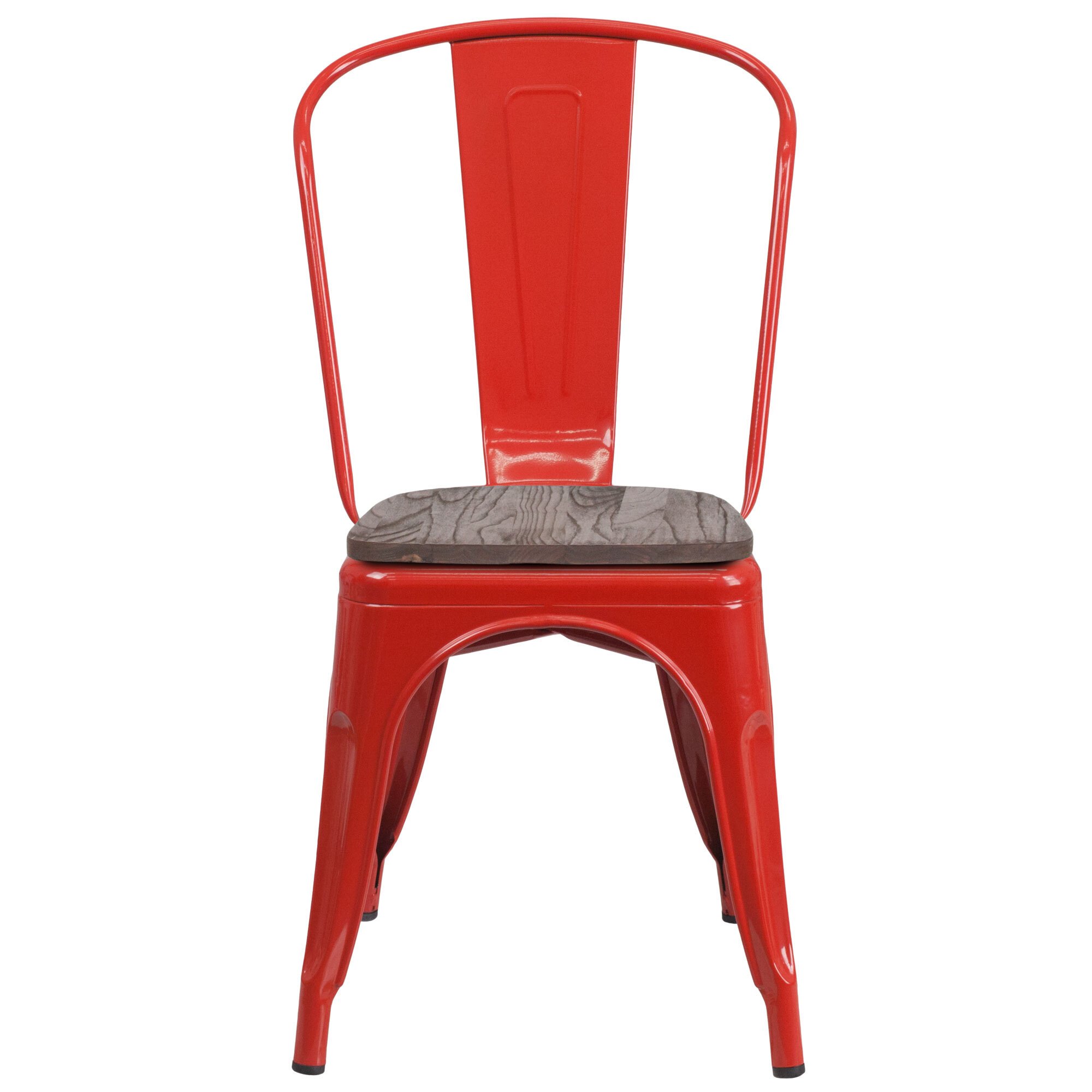 Flash Furniture CH31230REDWDGG Red Stackable Metal Chair with