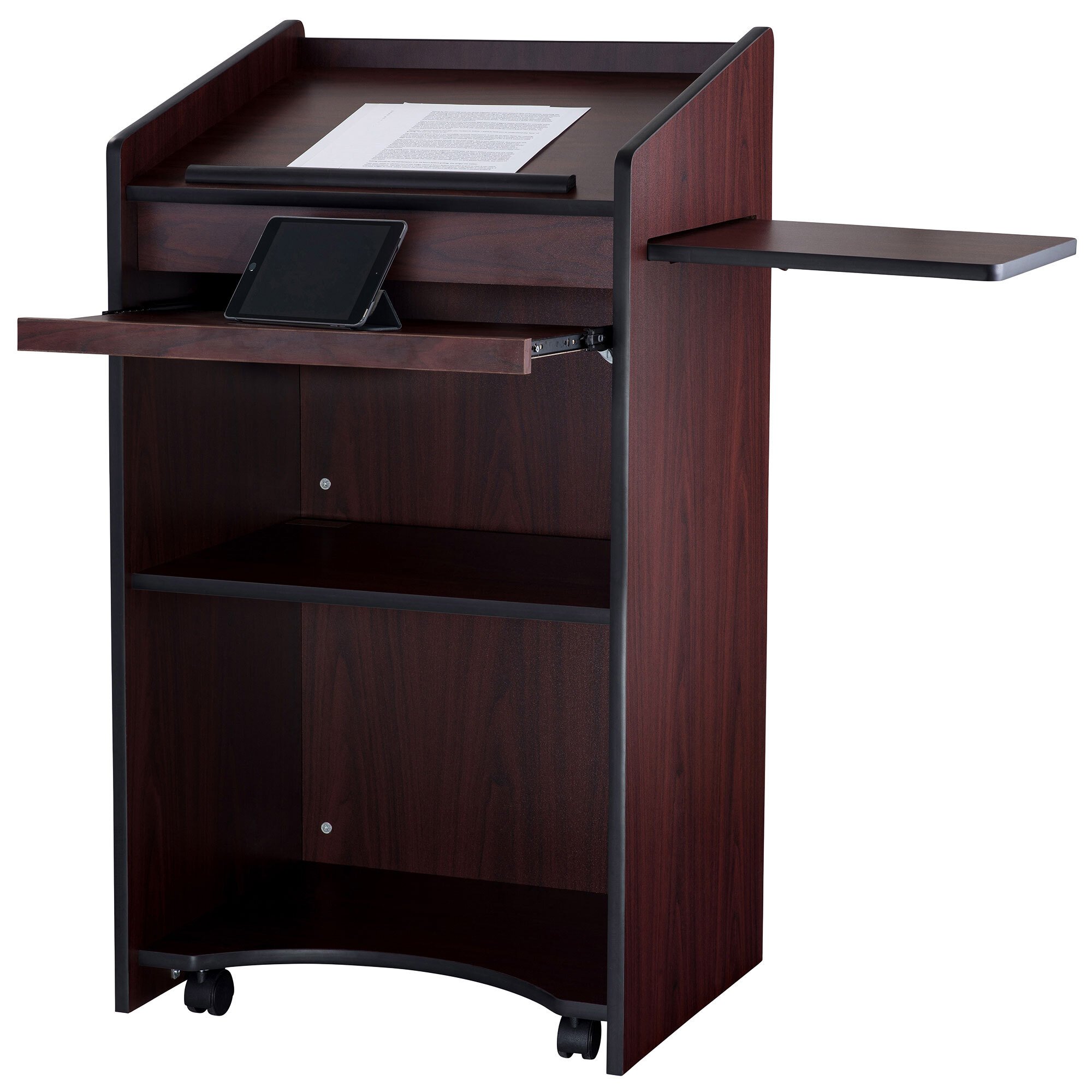 Oklahoma Sound 600MY Mahogany Finish Aristocrat Floor Host Stand