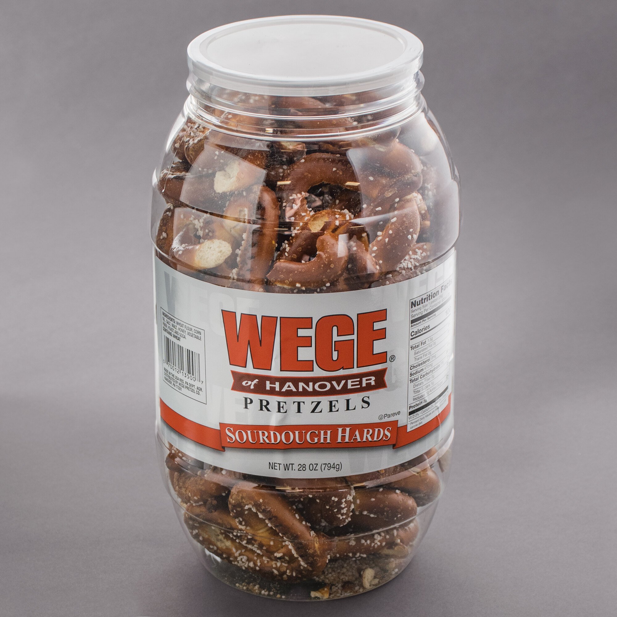 Wege of Hanover 28 oz. Sourdough Hard Pretzel Barrel