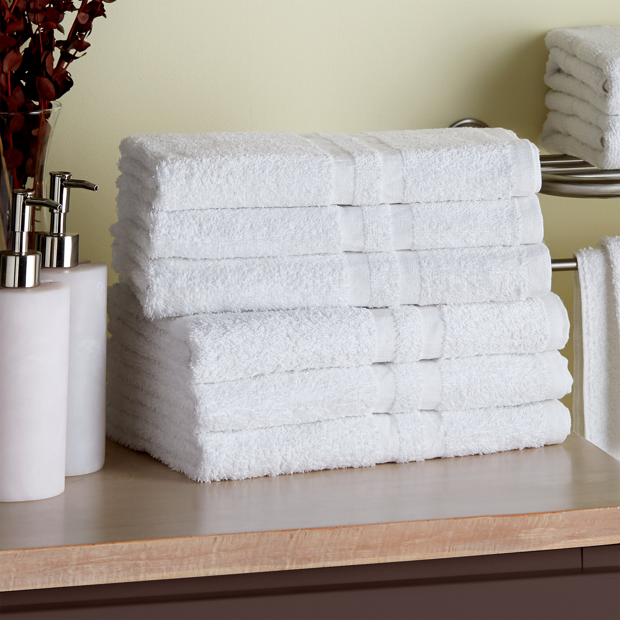 Lavex Lodging Standard 24" x 48" Cotton/Poly Bath Towel 8 lb. 12/Pack