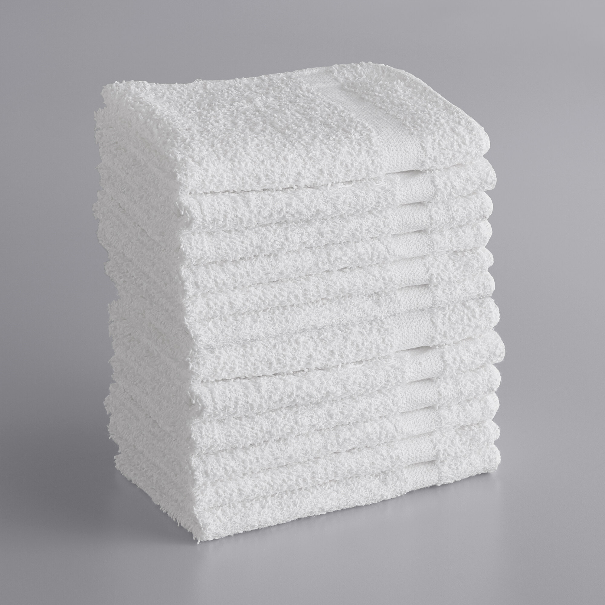 Lavex Lodging Economy 12" x 12" 100 Cotton Wash Cloth with Overlock