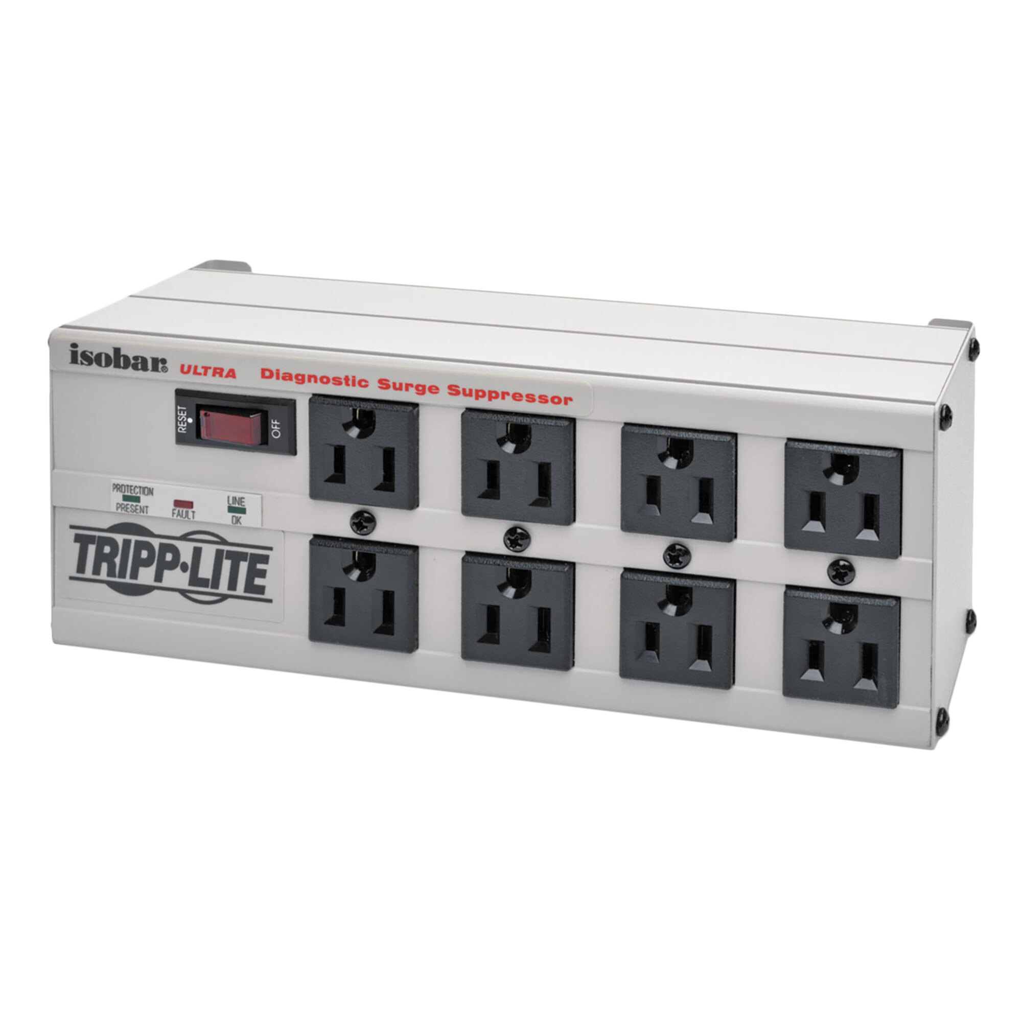 Tripp Lite ISOBAR825ULT Isobar 25' Light Gray 8 Outlet Metal Surge