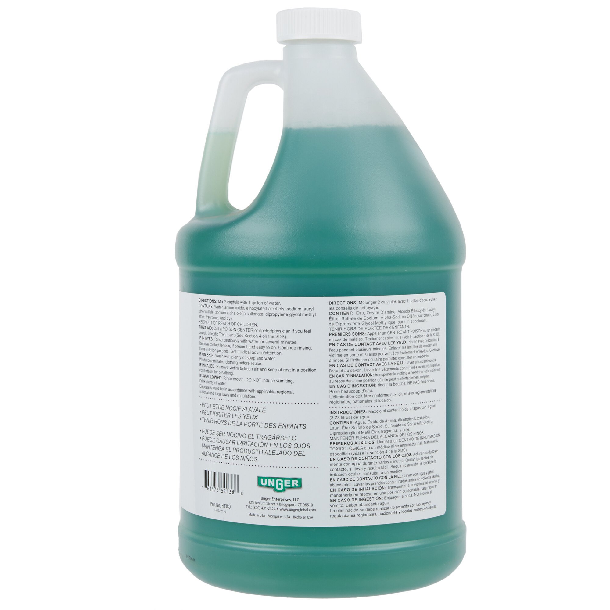 Unger FR380 1 gallon / 128 oz. EasyGlide Concentrated Glass Cleaner