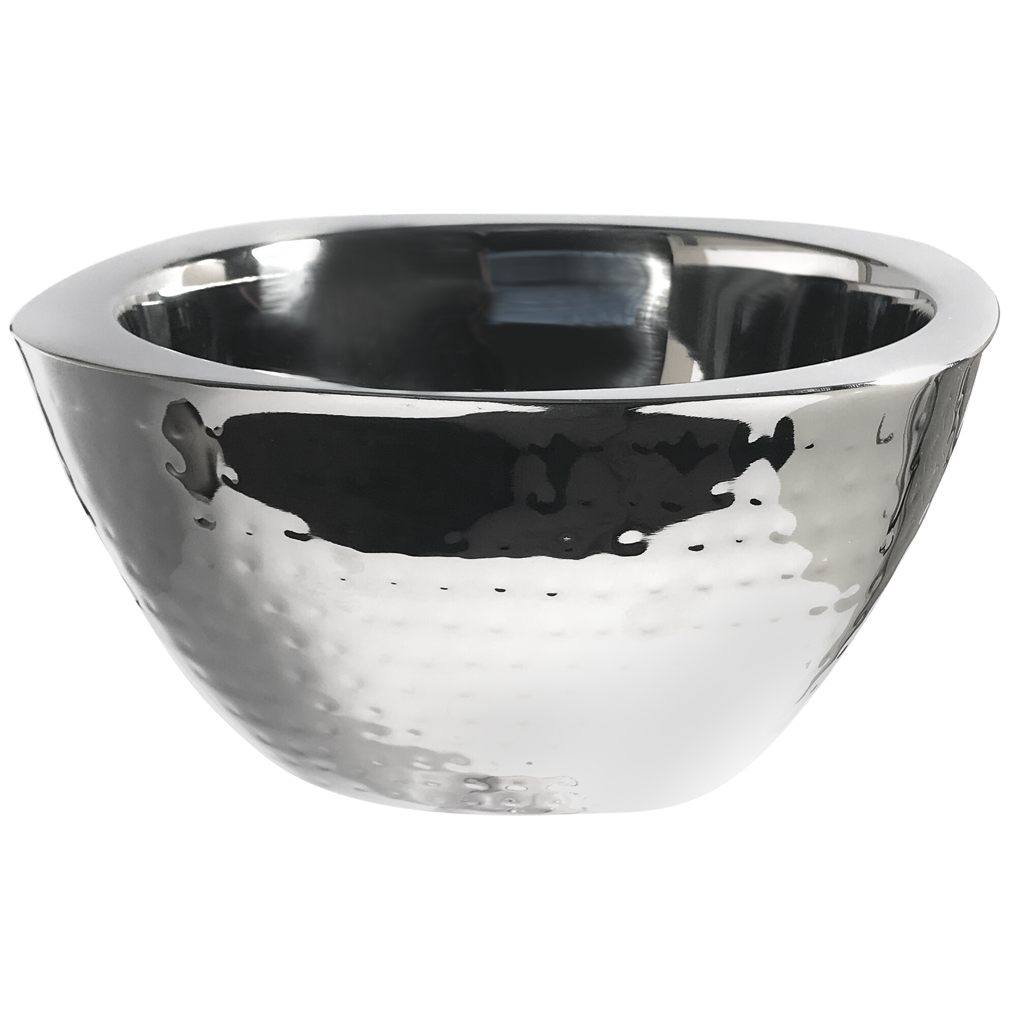 Carlisle 609211 3.5 Qt. Stainless Steel Hammered Square Insulated Bowl