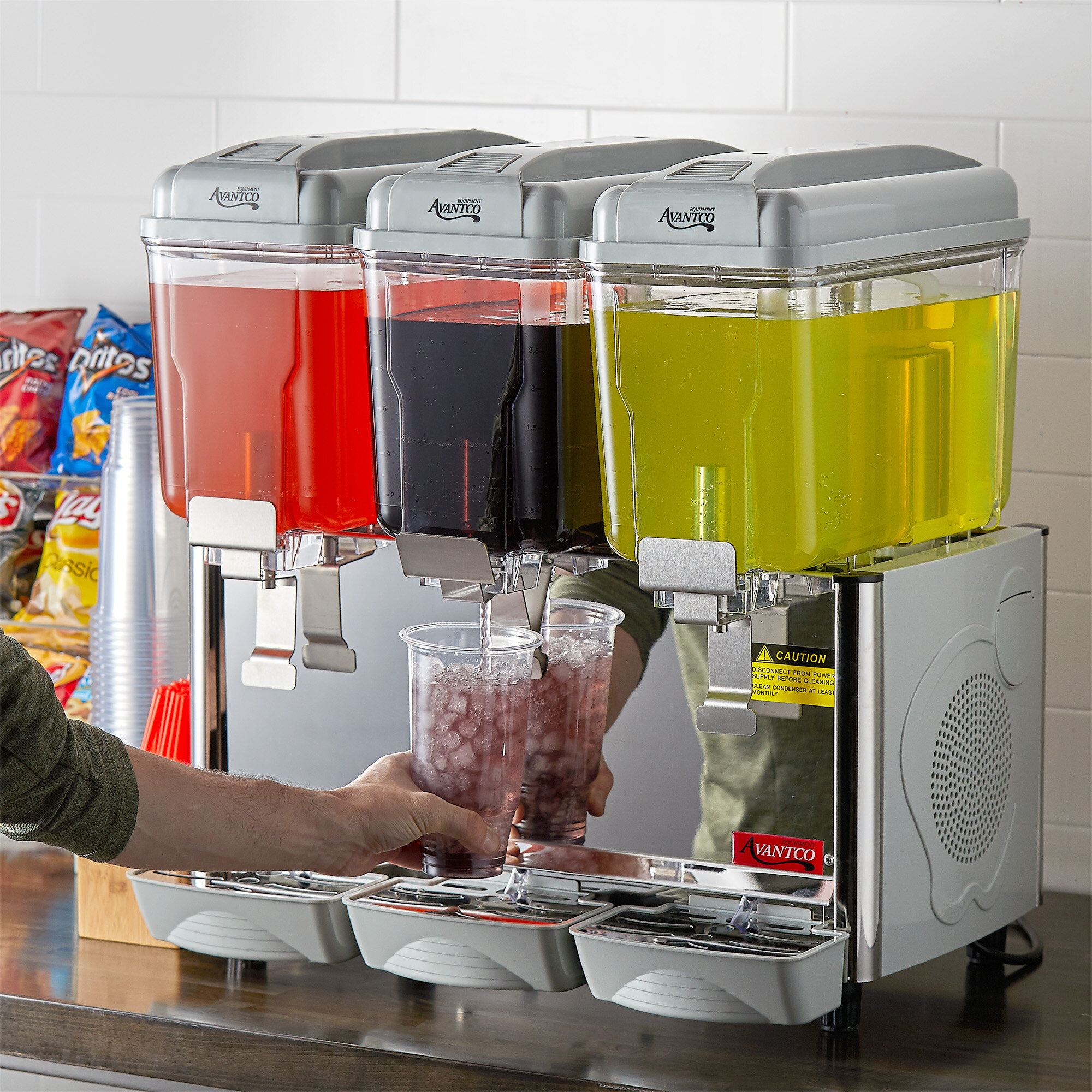 Avantco RDM33 Triple 3 Gallon Bowl Refrigerated Beverage Dispenser 120V