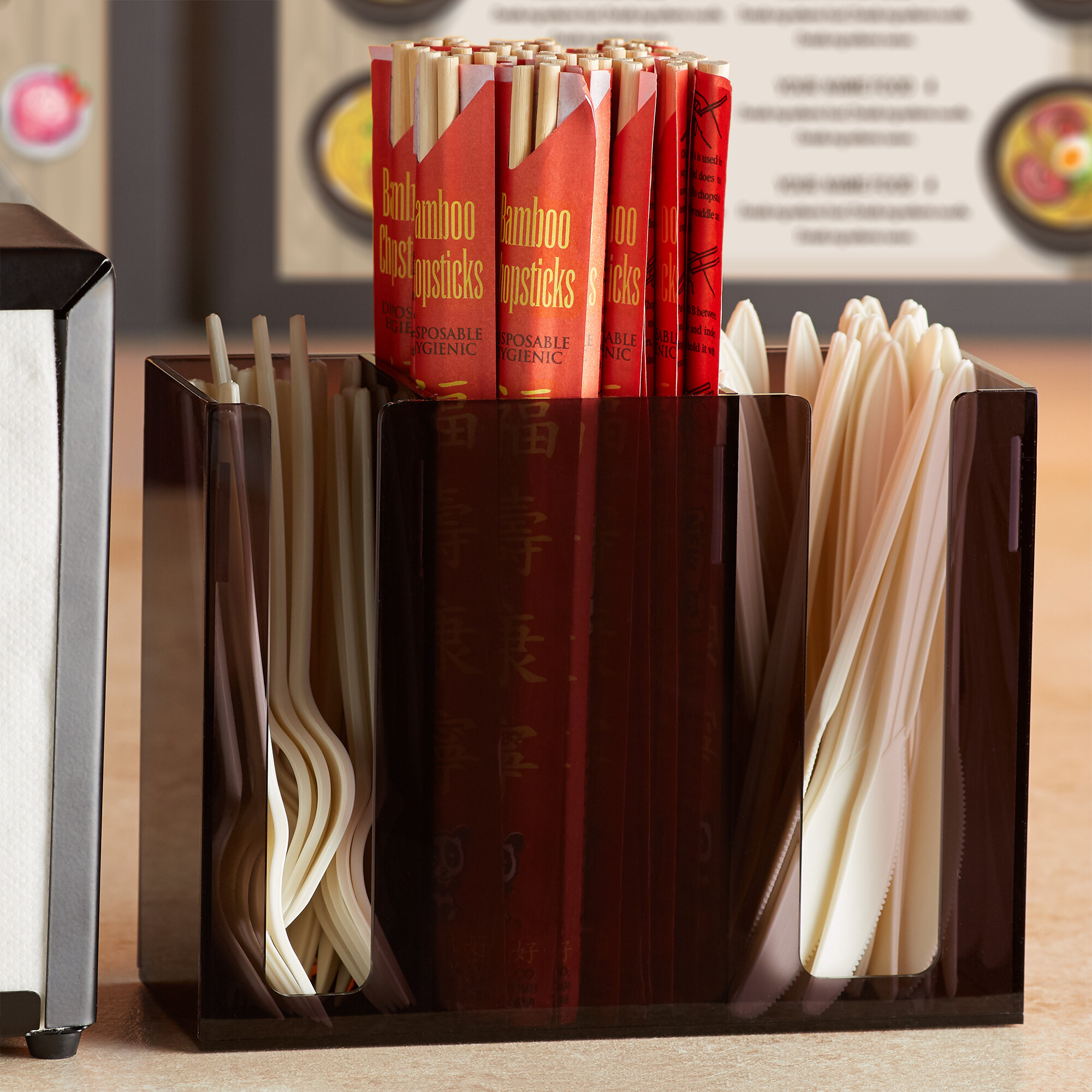 Black Plastic Chopstick Organizer