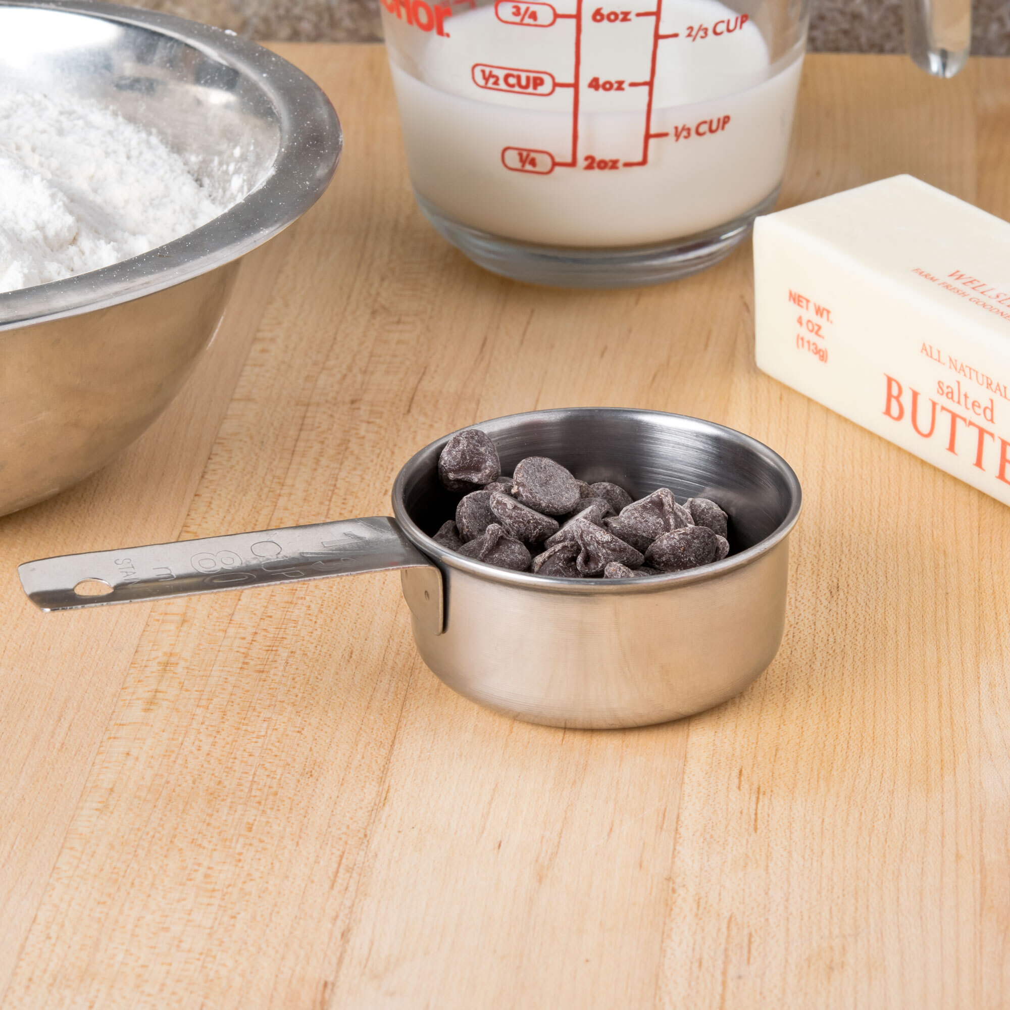 Tablecraft 724B 1/3 Cup Stainless Steel Measuring Cup