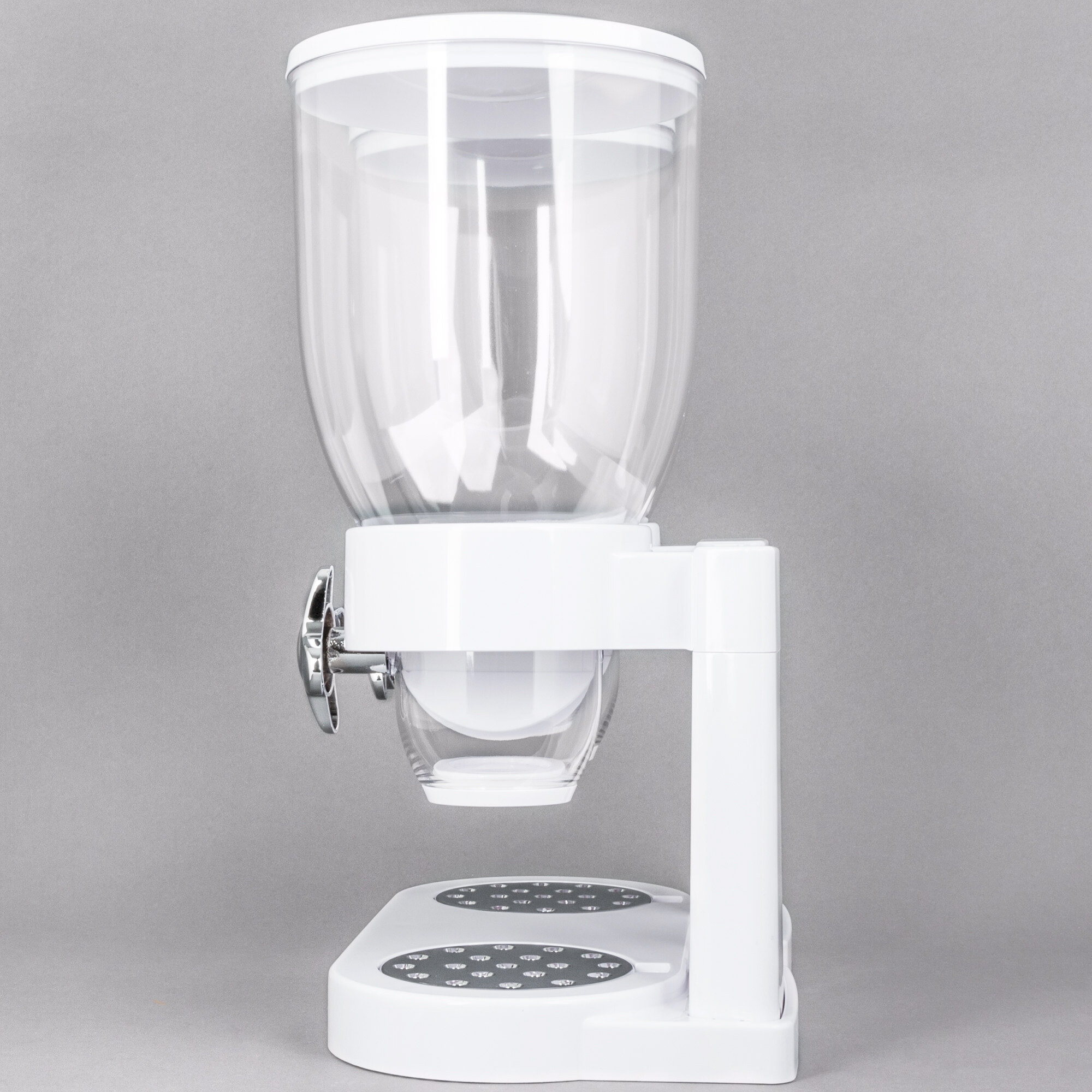 Zevro KCH06123 White 4 Liter Double Canister Dry Food Dispenser