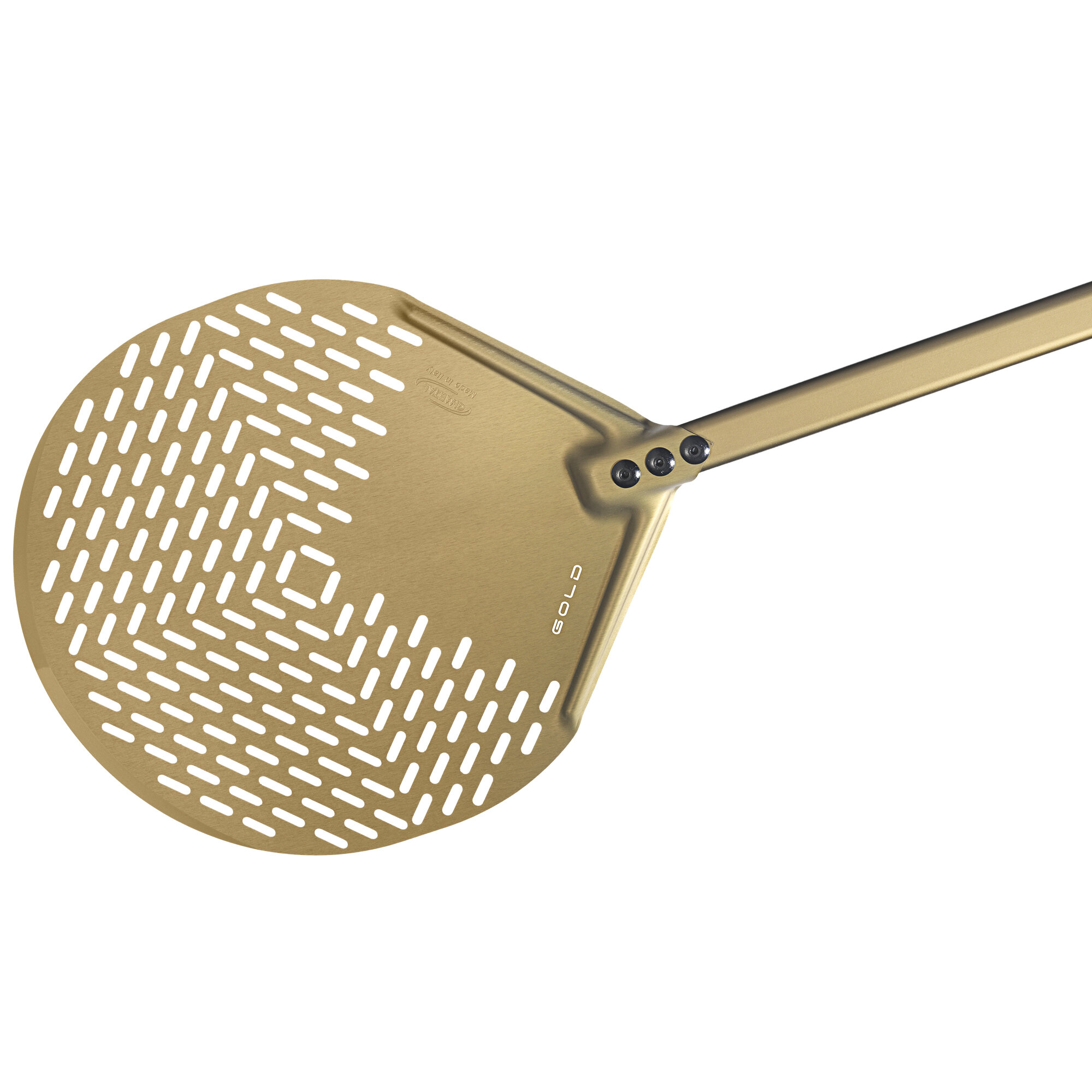 GI Metal G41F/180 Gold 16" Anodized Aluminum Round Perforated Pizza