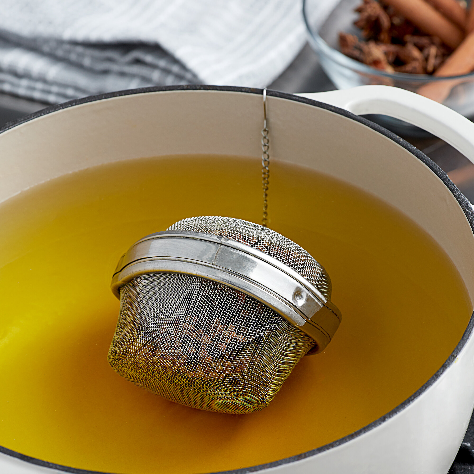 4 3/8" Stainless Steel Tea Ball Infuser with Chain