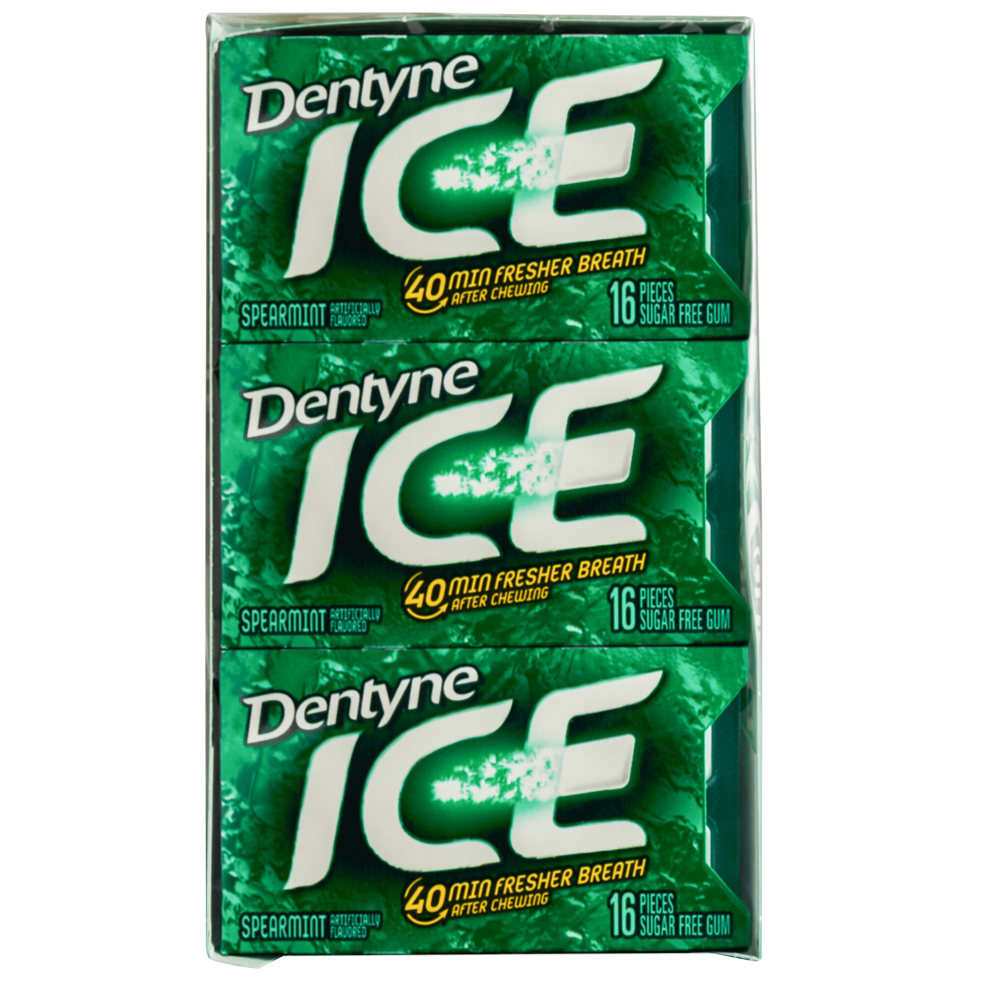 Dentyne Ice Spearmint Sugar Free Gum 16 Piece Pack 162case 3187