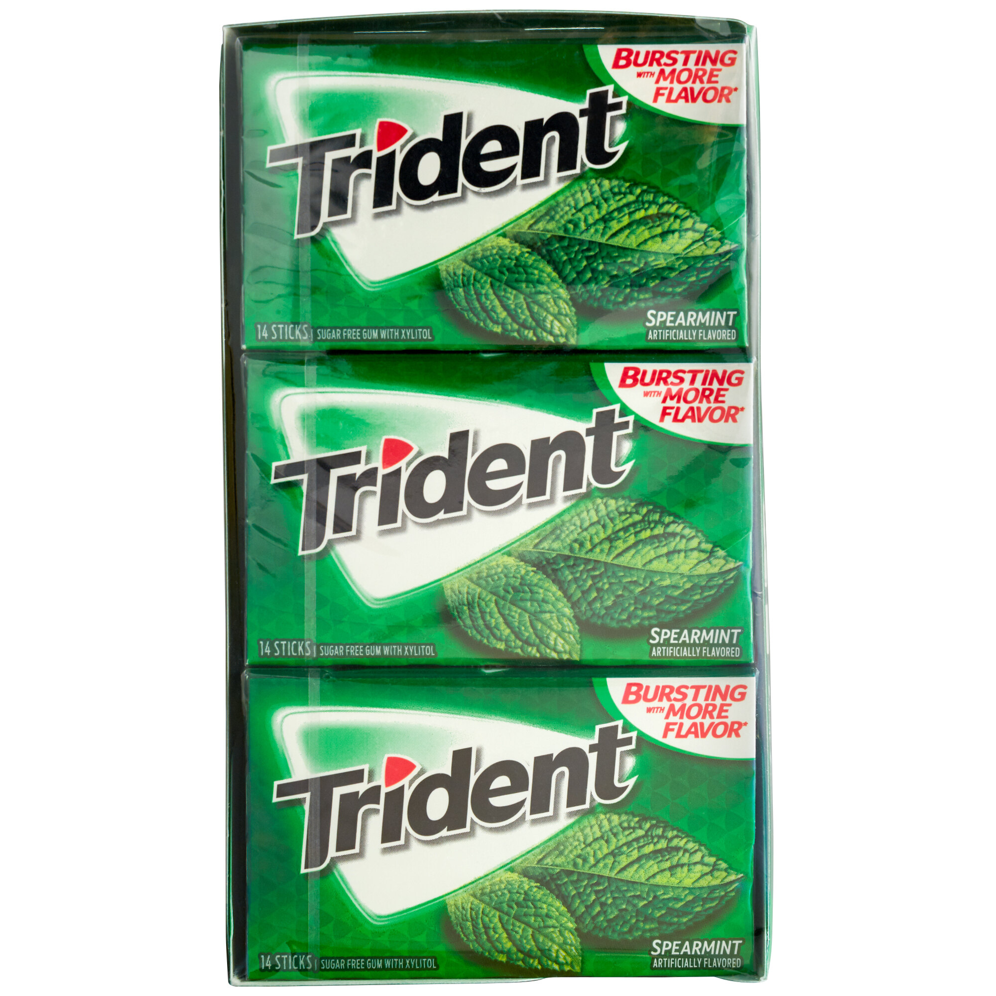 Trident Spearmint Sugar Free Gum 14 Piece Pack 144case