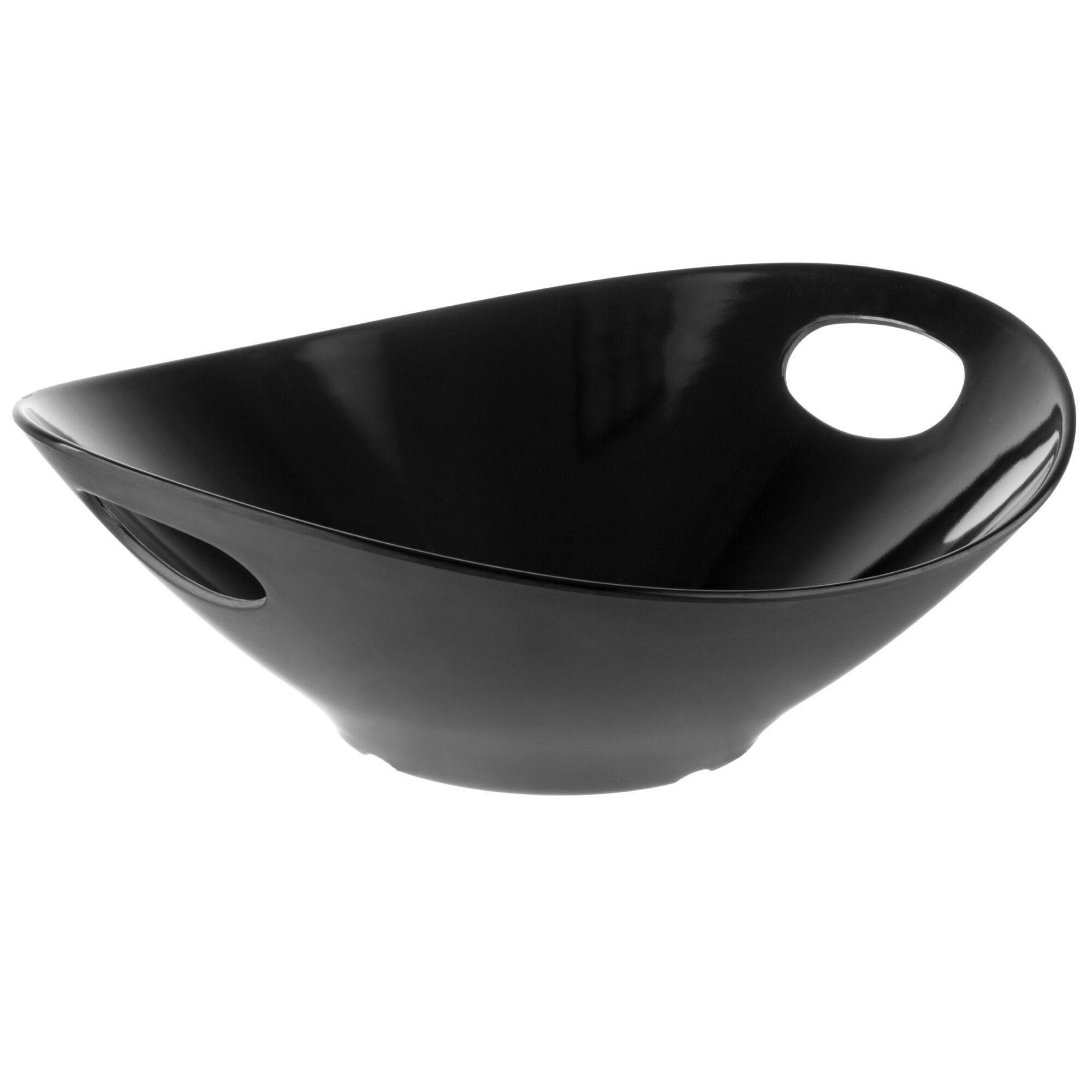 Tablecraft 123468 Frostone 3 Qt. Black Oblong Melamine Serving Bowl ...