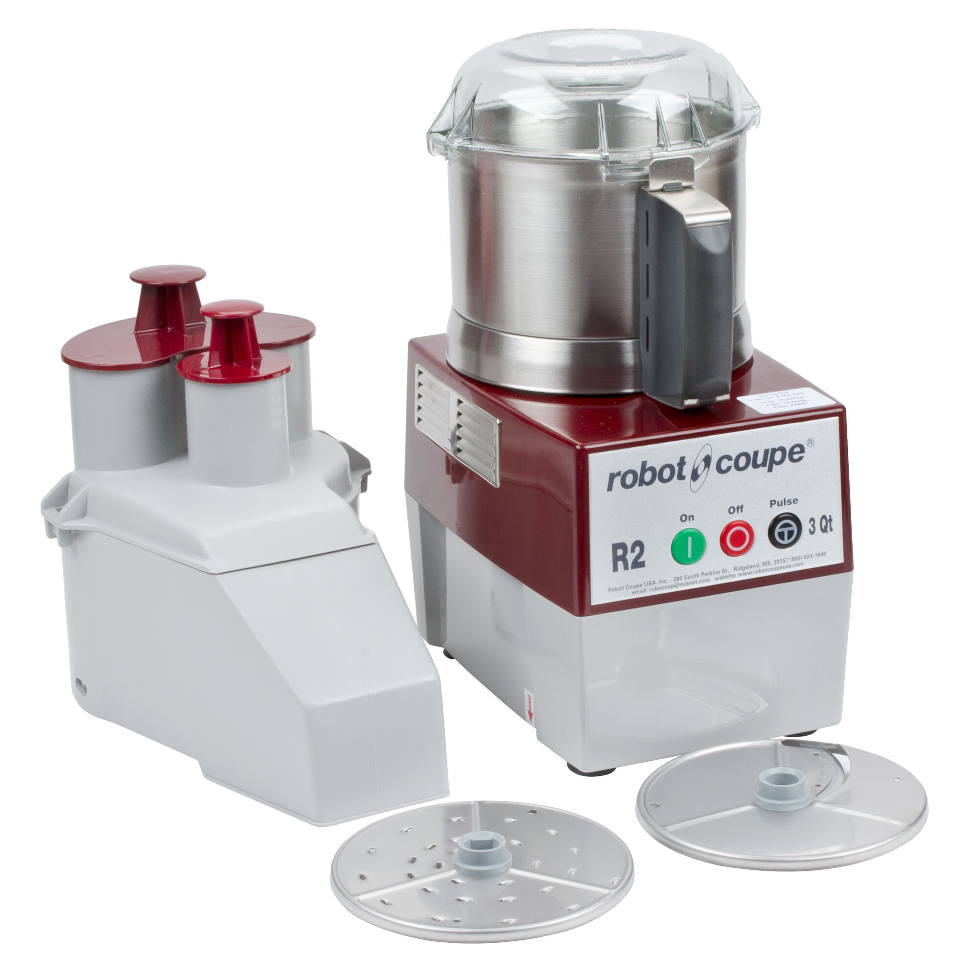 Robot culinaire combiné à alimentation continue, bol en acier inoxydable, 2 disques, avec Robot Coupe R2N - 1 hp — image 1