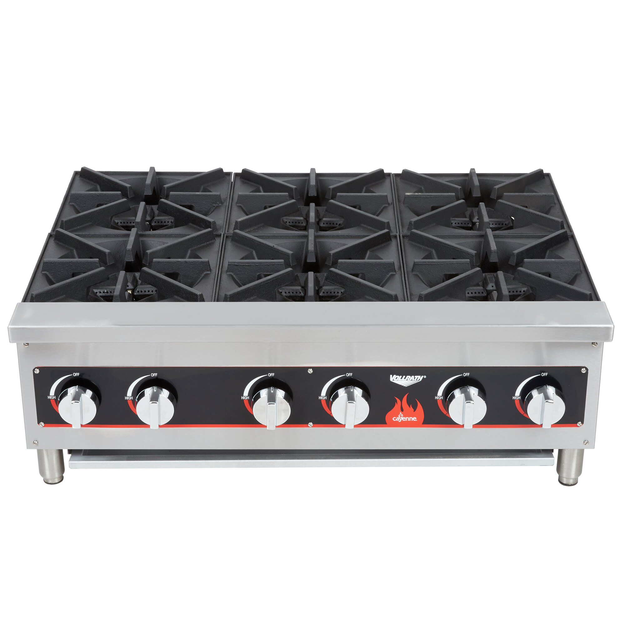 Vollrath 40738 6 Burner Counter Top Hot Plate / Range Natural / LP Gas