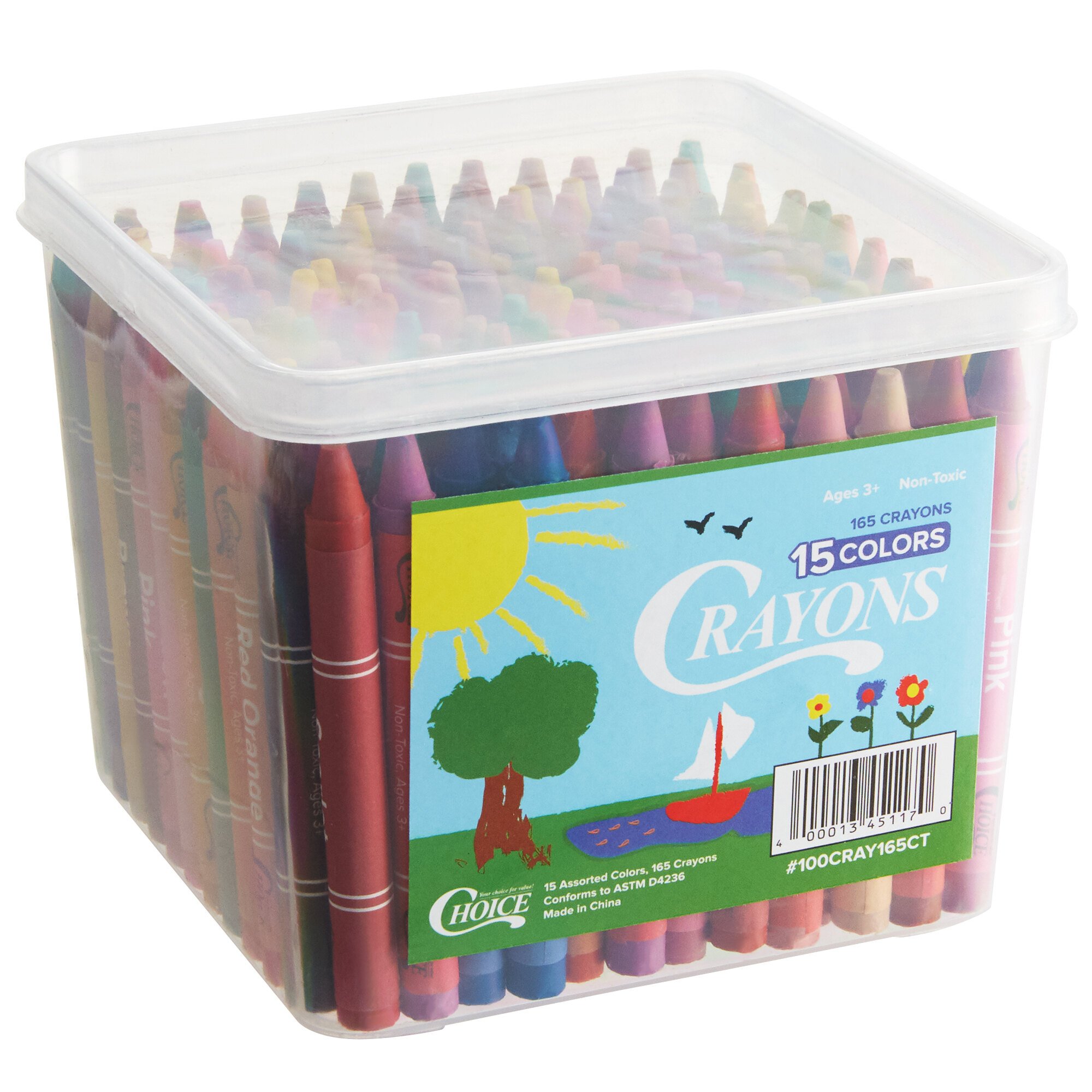 Choice 165Count Bulk School Crayon Bucket