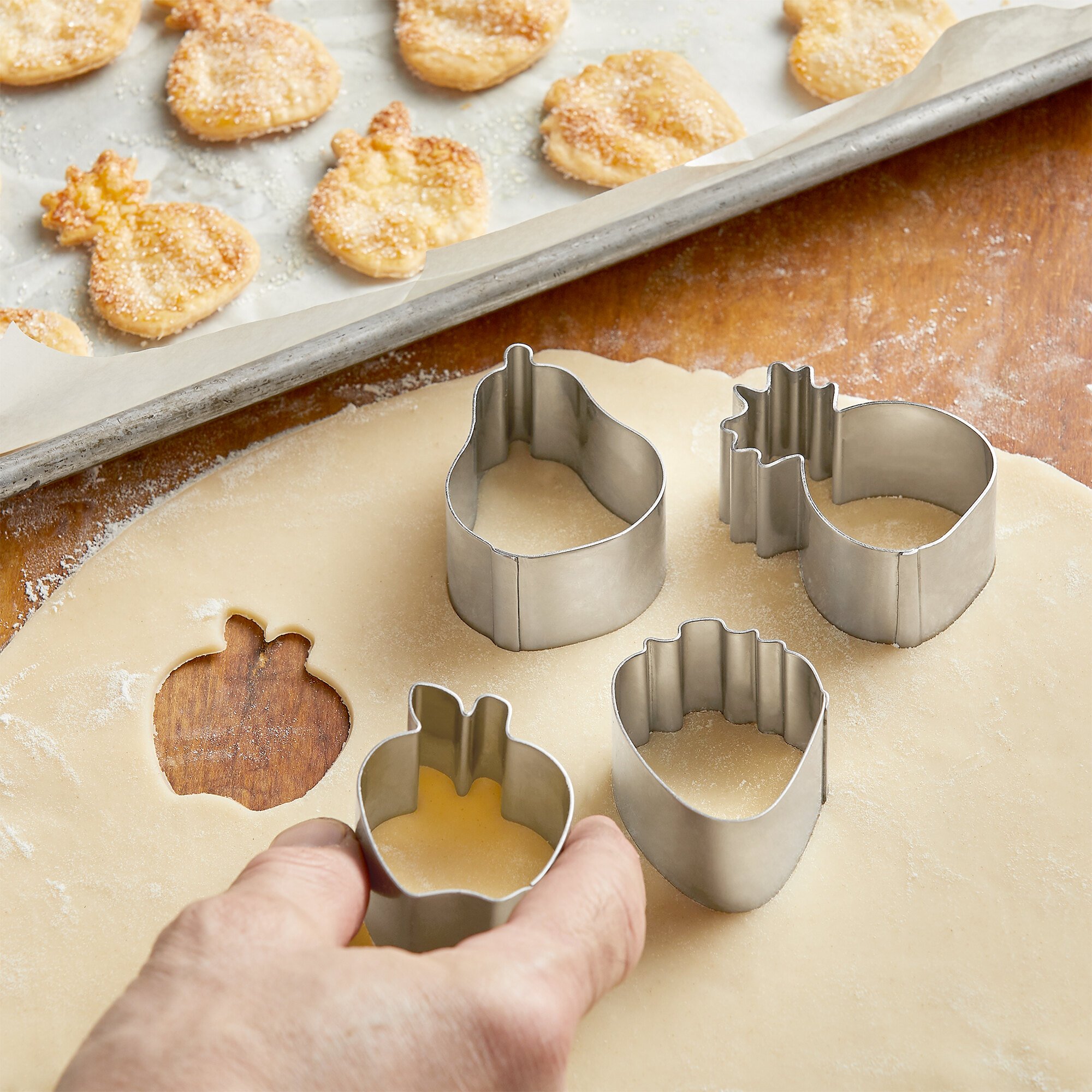 Ateco 1426 Stainless Steel 4 Piece Fruit Shaped Mold Cookie Cutter Set 1673