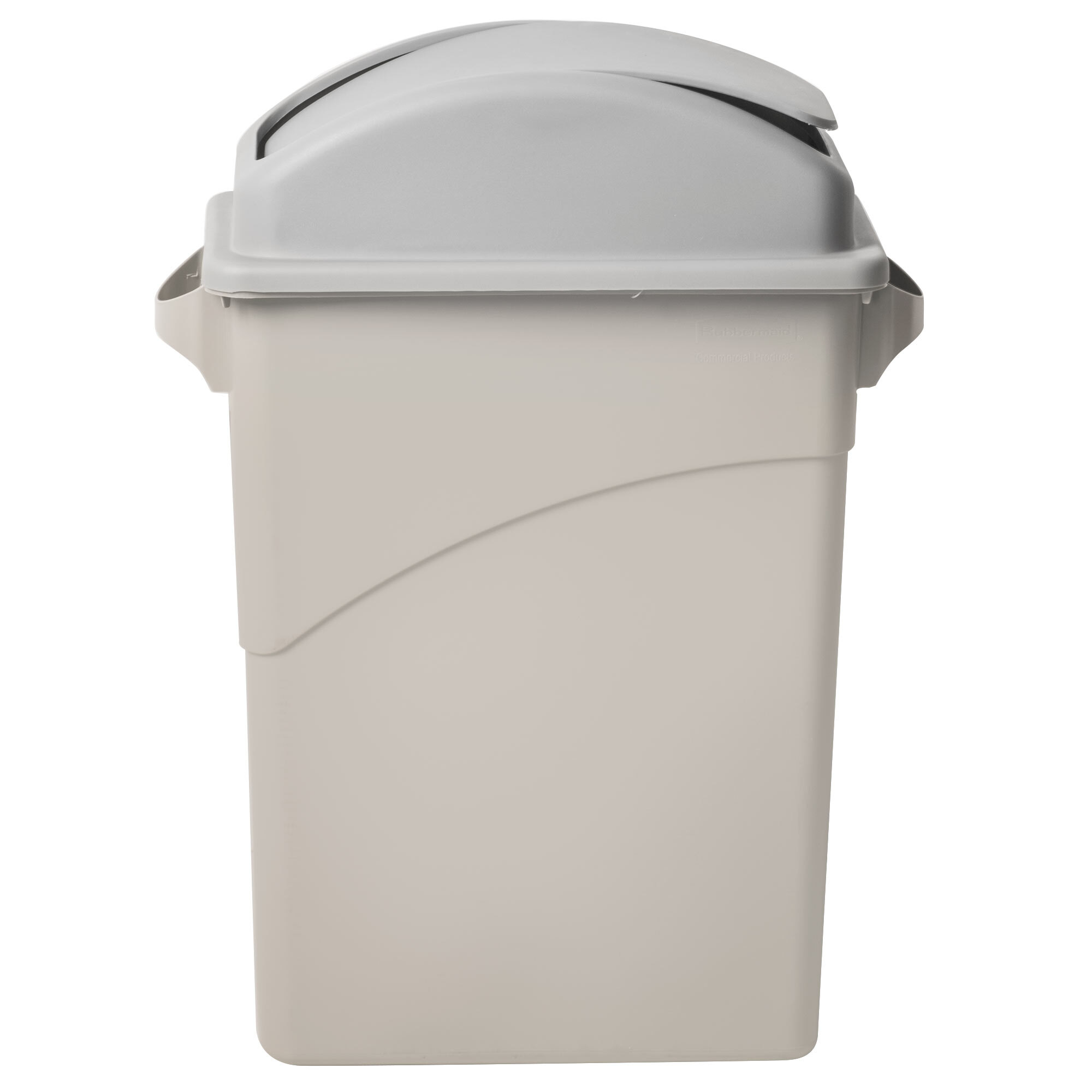 Wall Hugger / Slim Jim Rectangular Trash Can Dome Swing Lid Gray