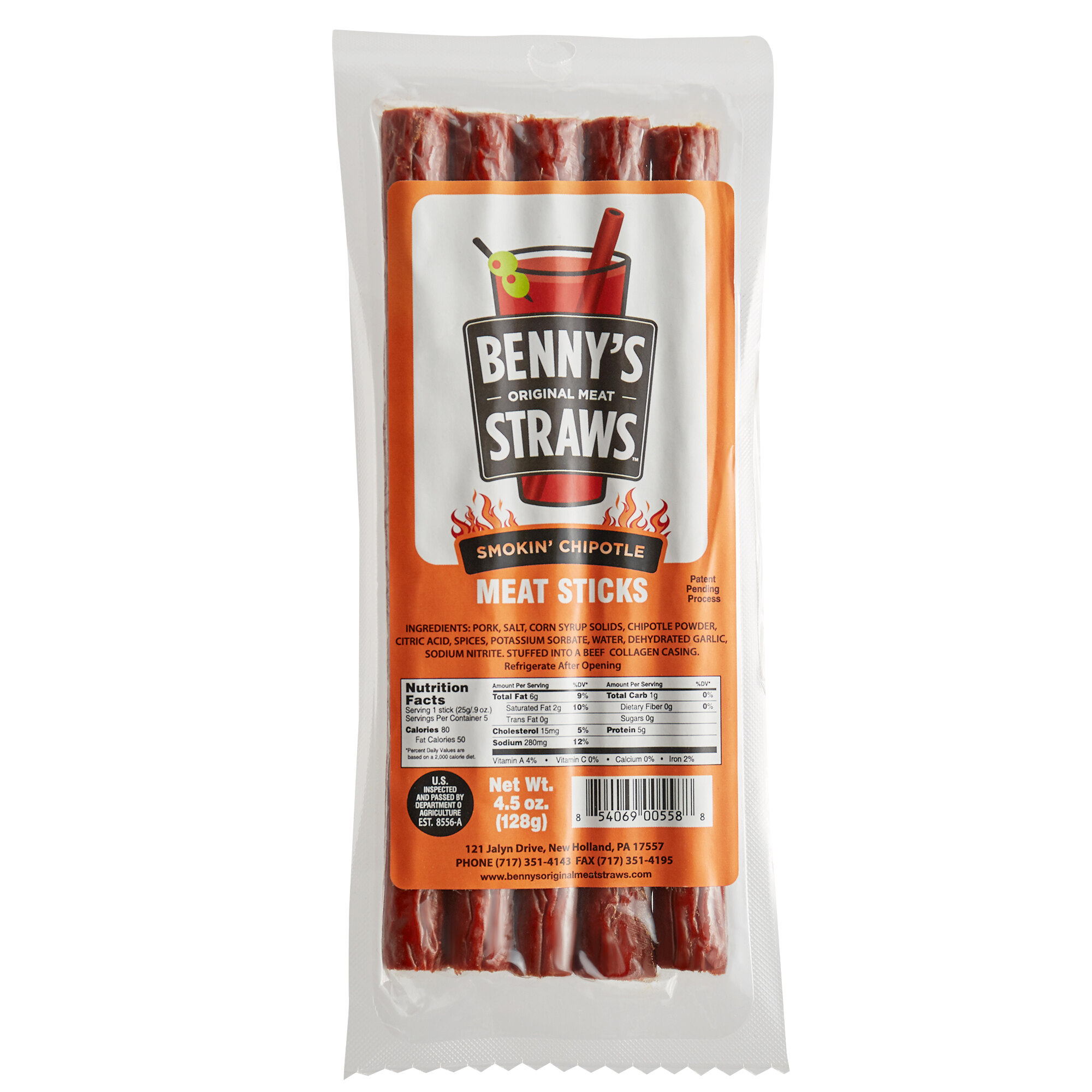 Benny's Smokin' Chipotle Meat Straws 5 Pack staurantStore