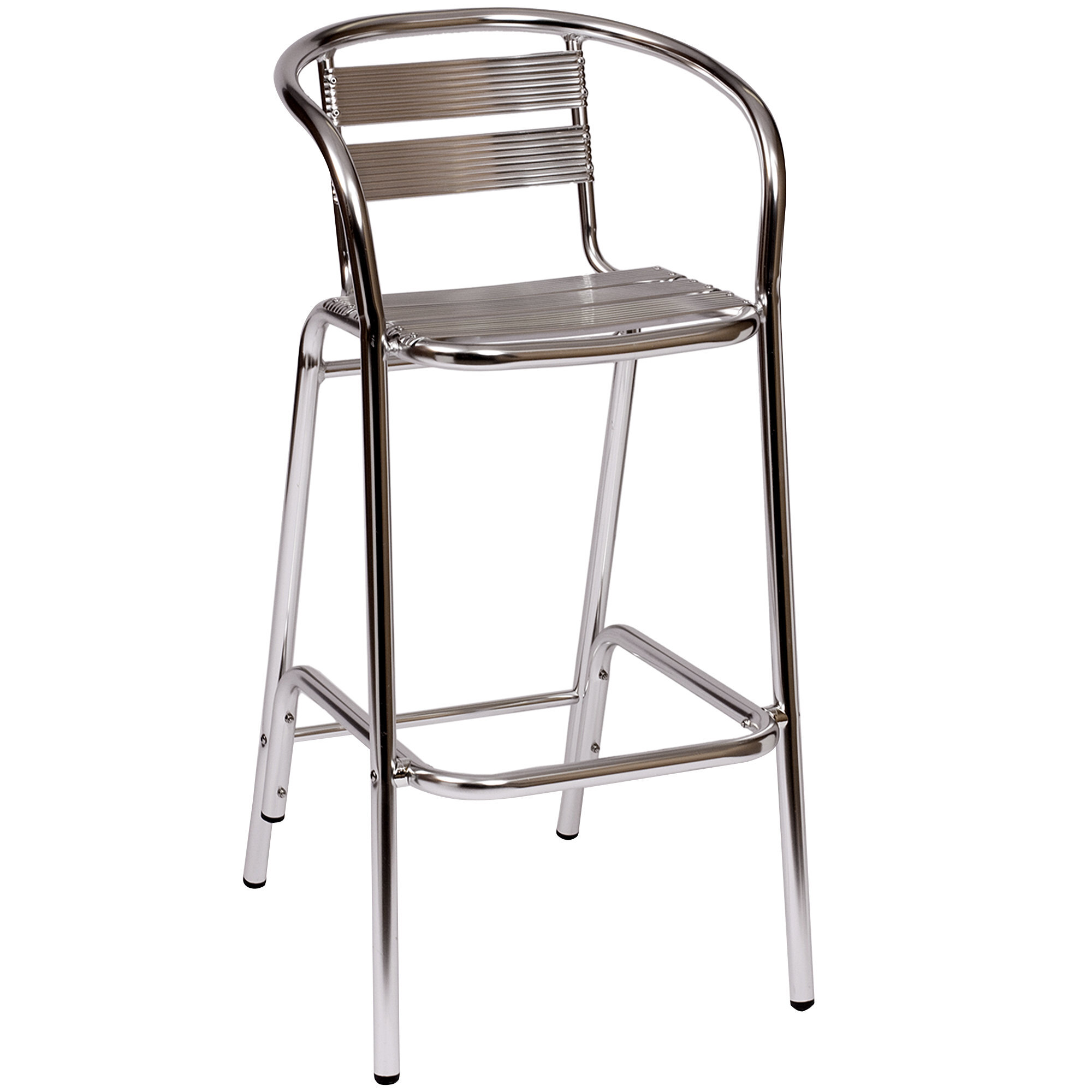 BFM Seating PH0063 Parma Outdoor / Indoor Bar Height Aluminum Arm Chair