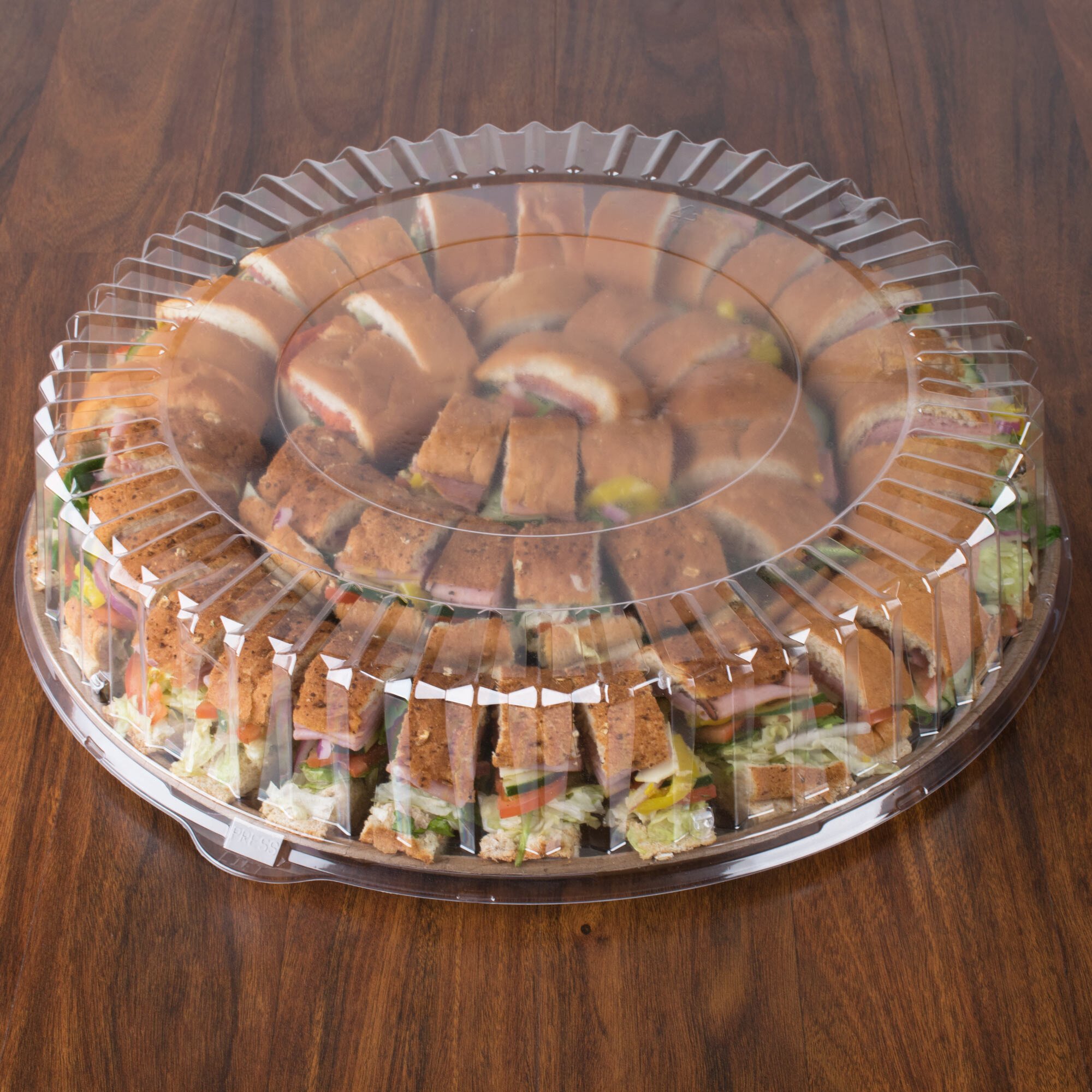 solut-5016-18-clear-round-high-dome-catering-deli-tray-lid-25-case